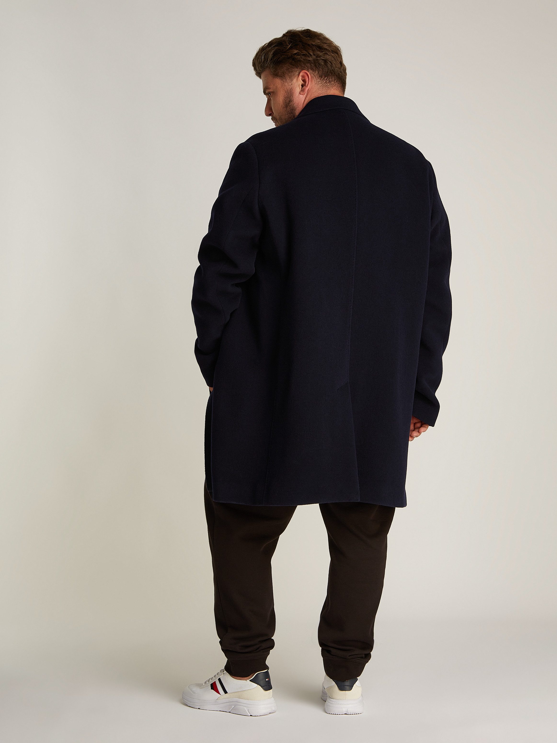 Tommy Hilfiger Wollen jas BT-WOOL MIX COAT-B in grote maten, met hoogwaardige knopen