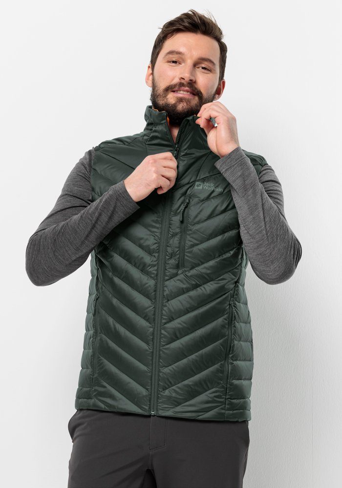 Jack Wolfskin Donzen bodywarmer PASSAMANI DOWN VEST M heren bodywarmers maat S (48) groen