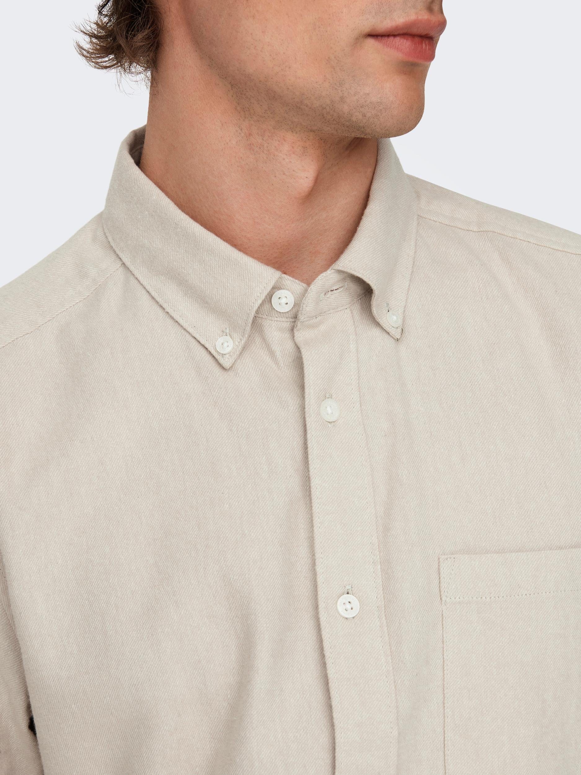 ONLY & SONS Overhemd met lange mouwen ONSGUDMUND SLIM 1-PKT SOLID SHIRT NOOS