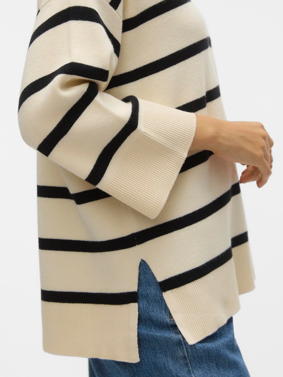 Vero Moda Trui met V-hals VMSABA 3/4 V-NCK STRIPE PULLOVER GA NOOS