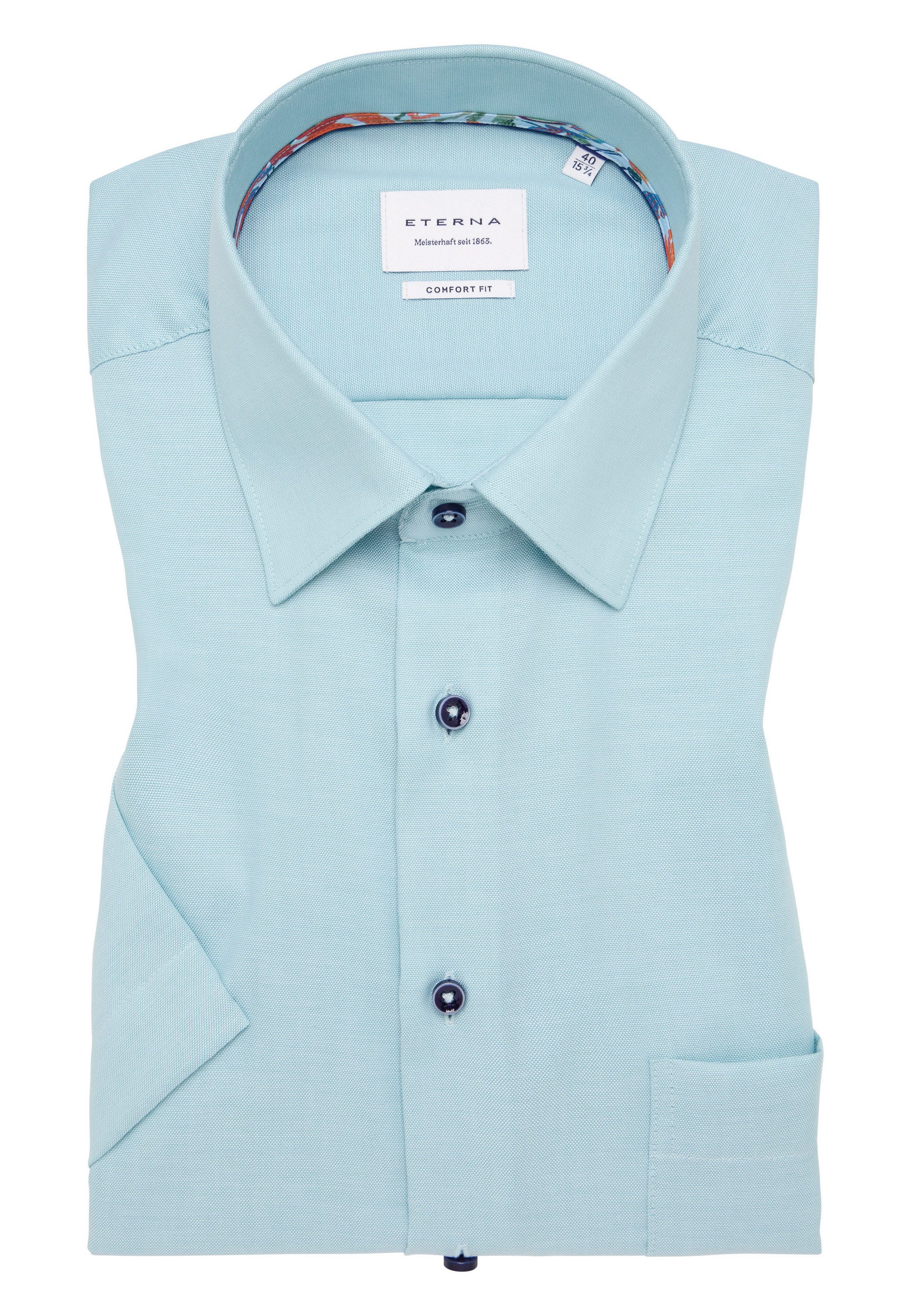 Eterna Overhemd met korte mouwen Comfort fit NON IRON (strijkvrij)
