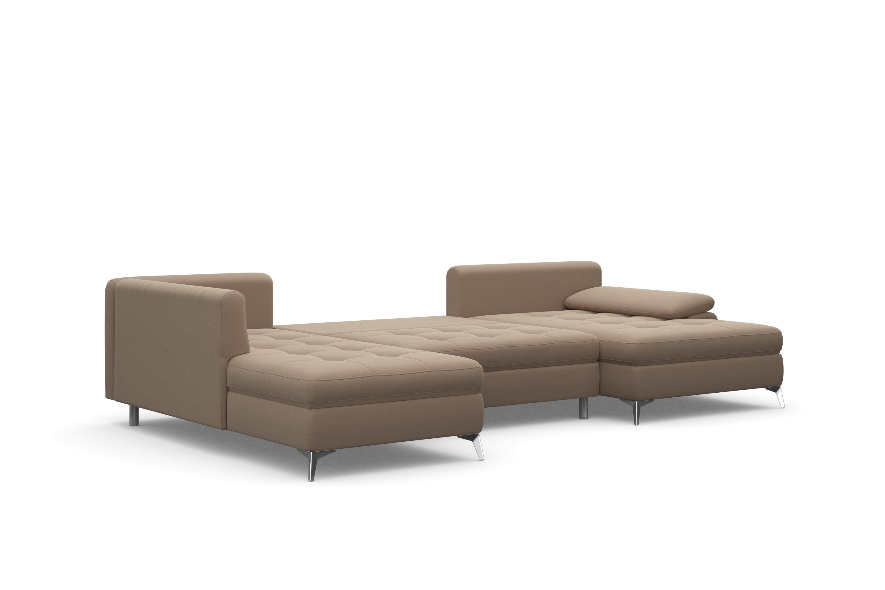 sit&more Zithoek Latigo U-vorm met récamier, naar keuze met slaapfunctie en bedkist
