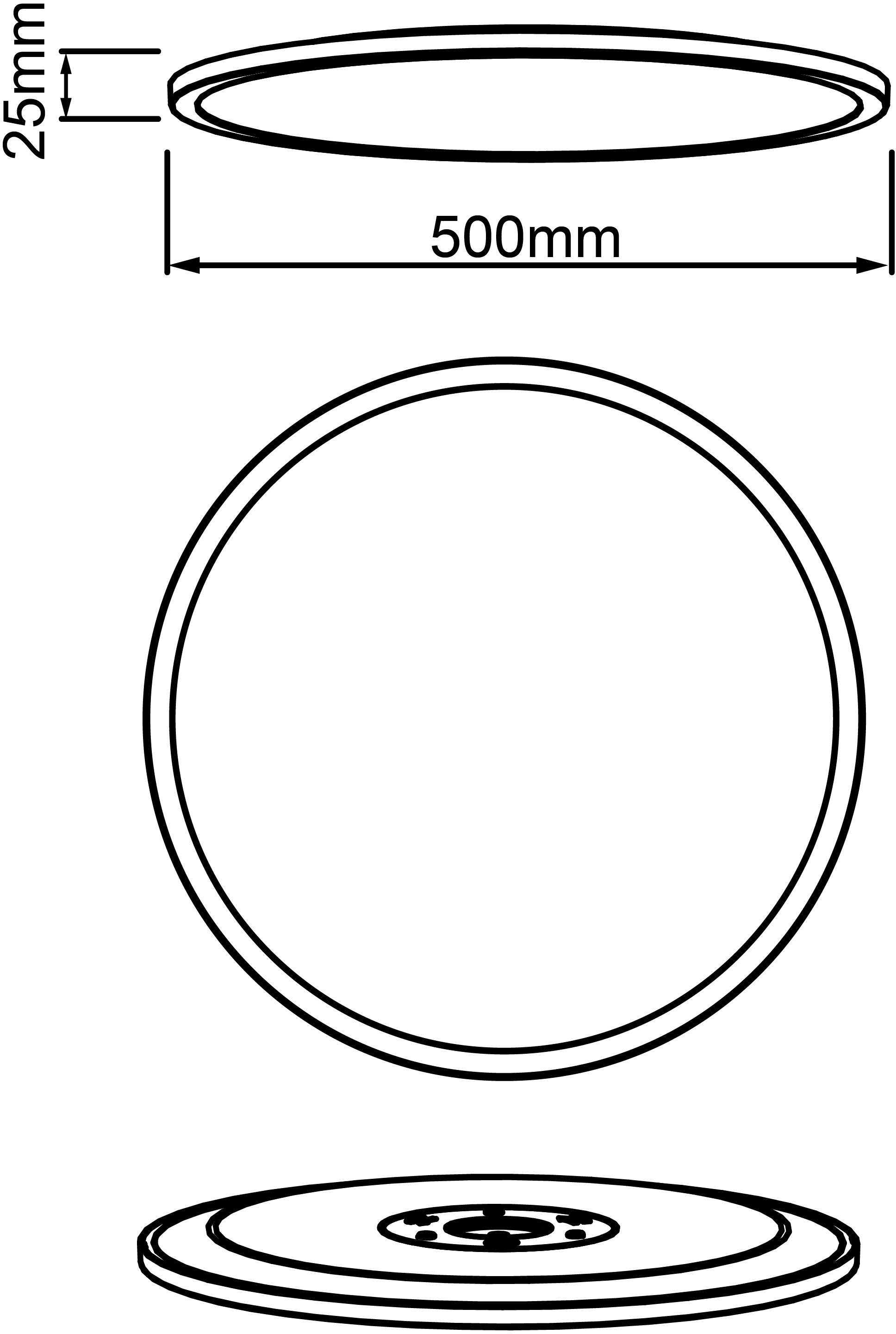 Brilliant Leuchten Ledscherm Tuco Ø 50 cm, dimbaar, CCT, 3900 lm, afstandsbediening, kunststof, zwart/wit (1 stuk)
