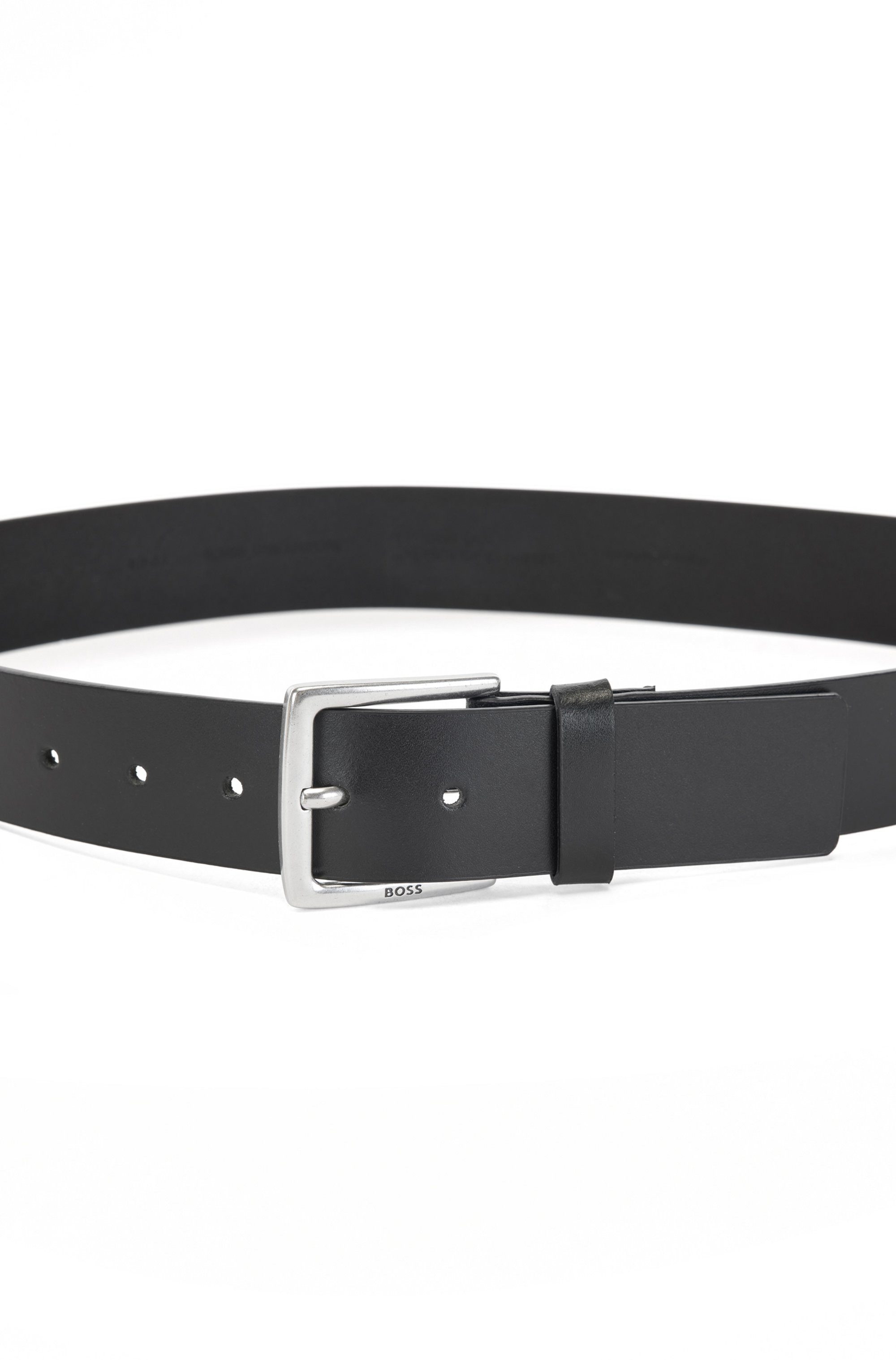 Boss Leren riem Rummi_Sz40 van italiaans leer met metalen details in antiek-look