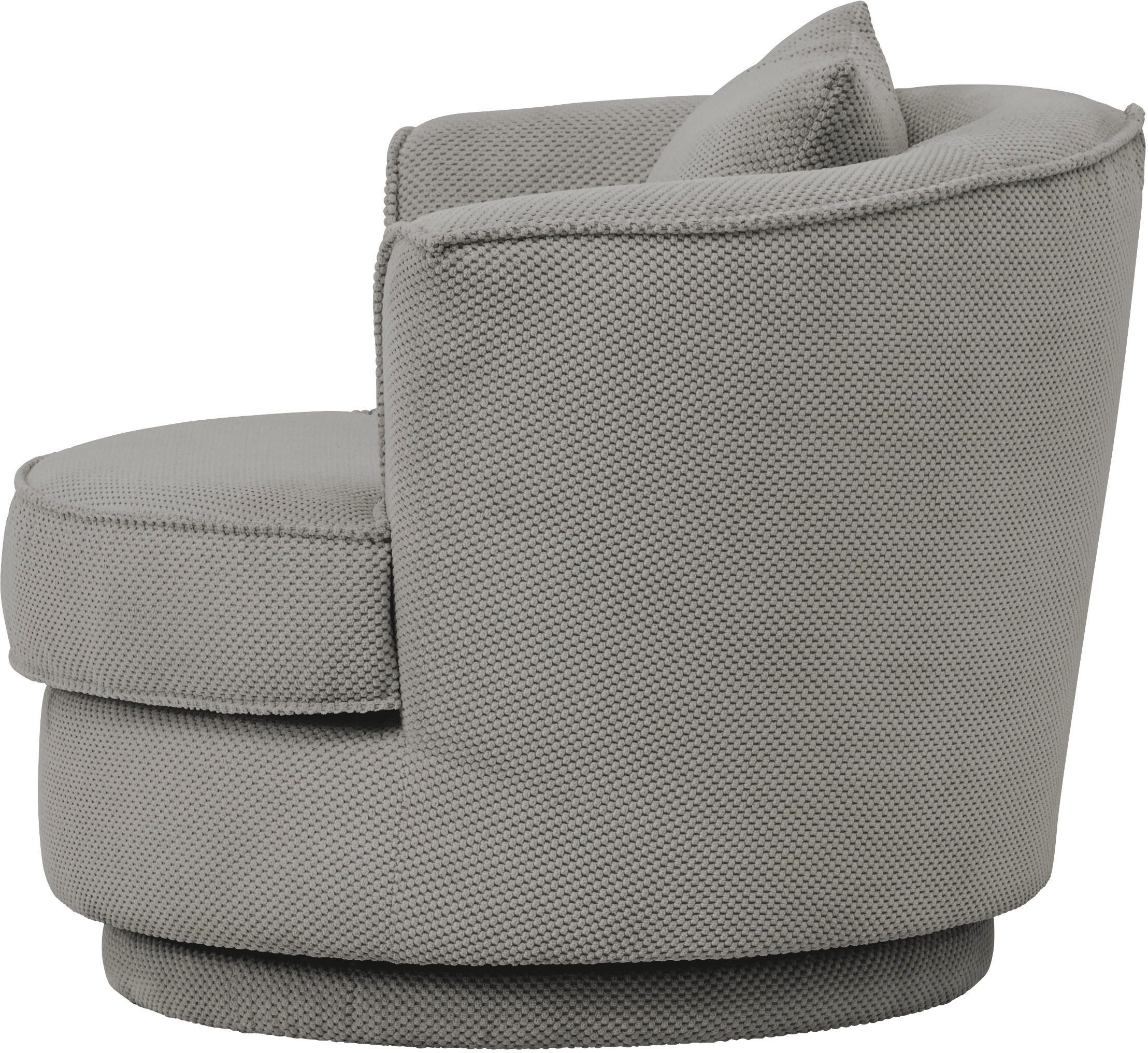 Leonique Draaibare fauteuil MAISIE, leesfauteuil, love seat, trendige stoffen mega cord en geweven velours, 360 graden draaibaar