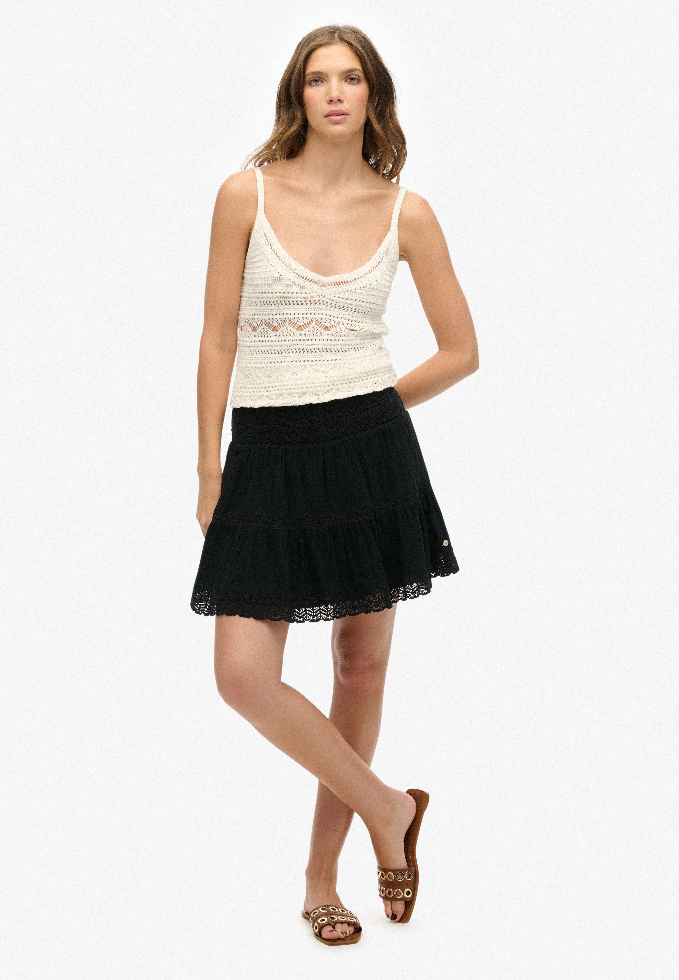 Superdry Minirok IBIZA LACE MIX MINI SKIRT