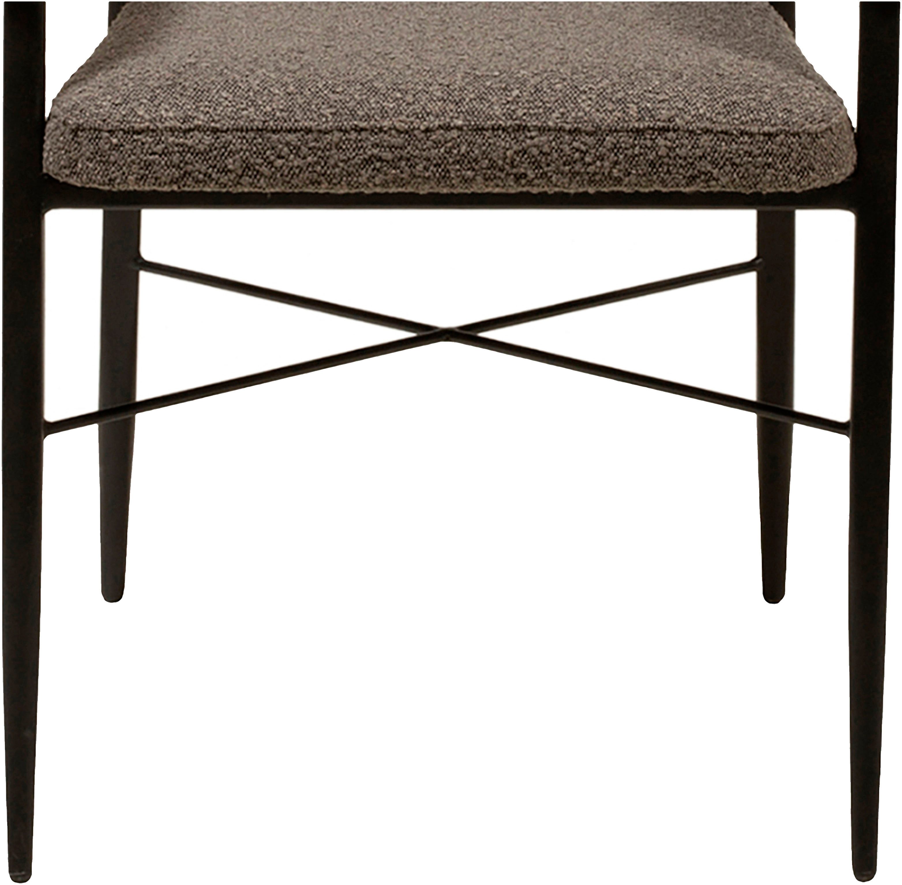 OMG Design Stoel met armleuningen Roma comfortabele eetkamerstoel, gestoffeerde stoel met bouclé bekleding