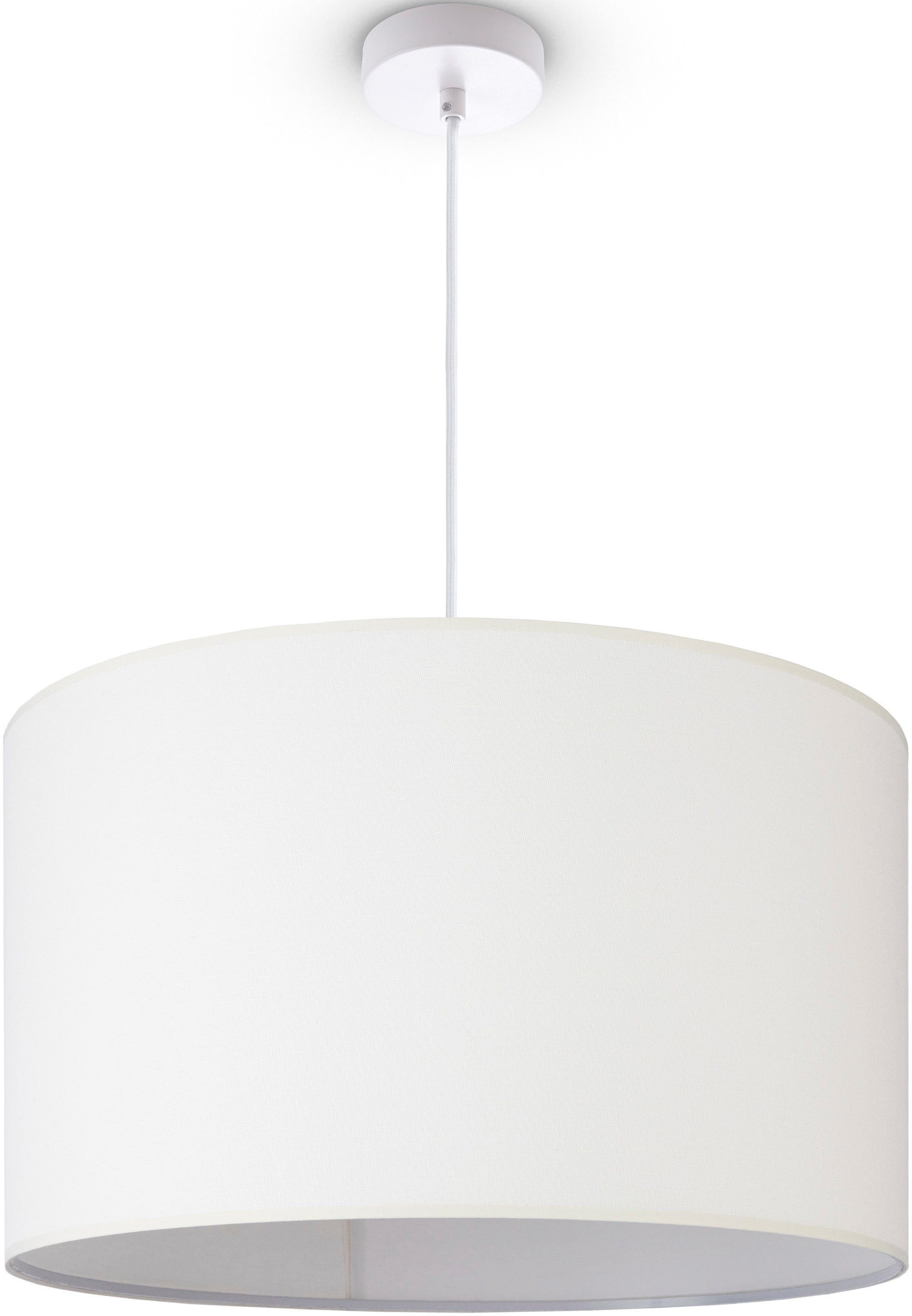 Paco Home Hanglamp HUGO CANVAS UNI COLOR Woonkamer stof lampenkap Scandinavisch uni hanglamp modern