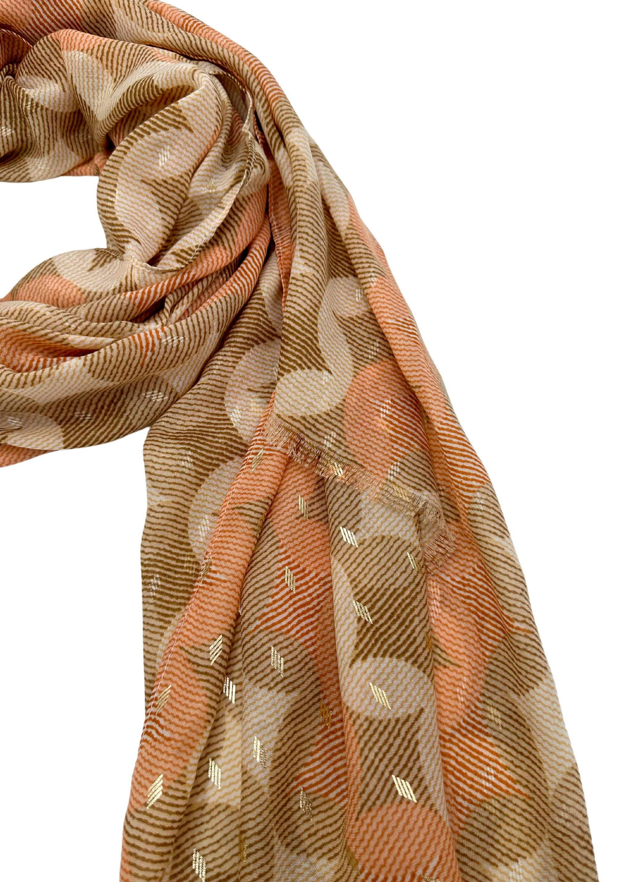 leslii Modieuze sjaal met grafisch patroon