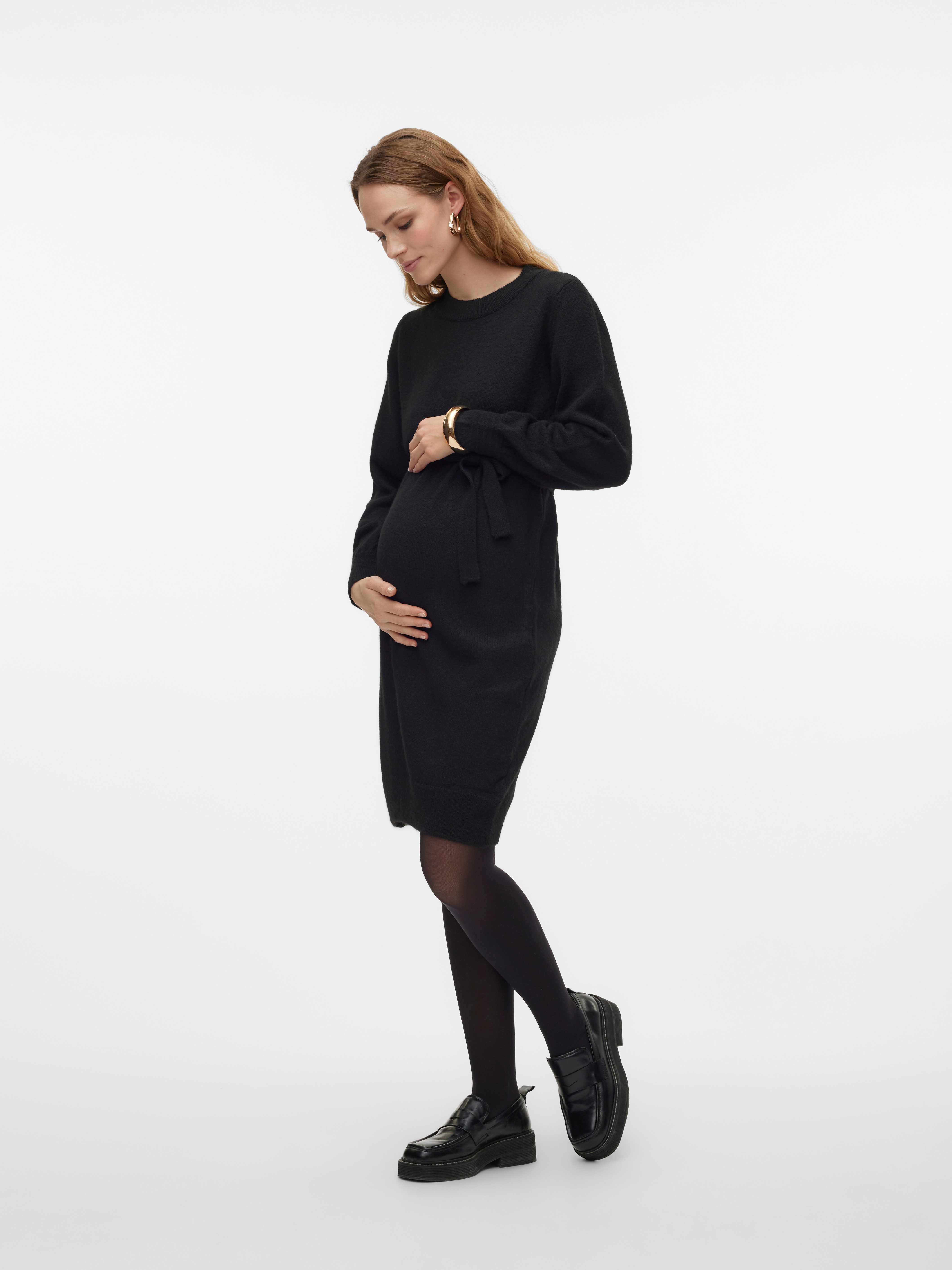 Mamalicious Positiejurk MLNEWANNE L/S ABK KNIT DRESS A. NOOS