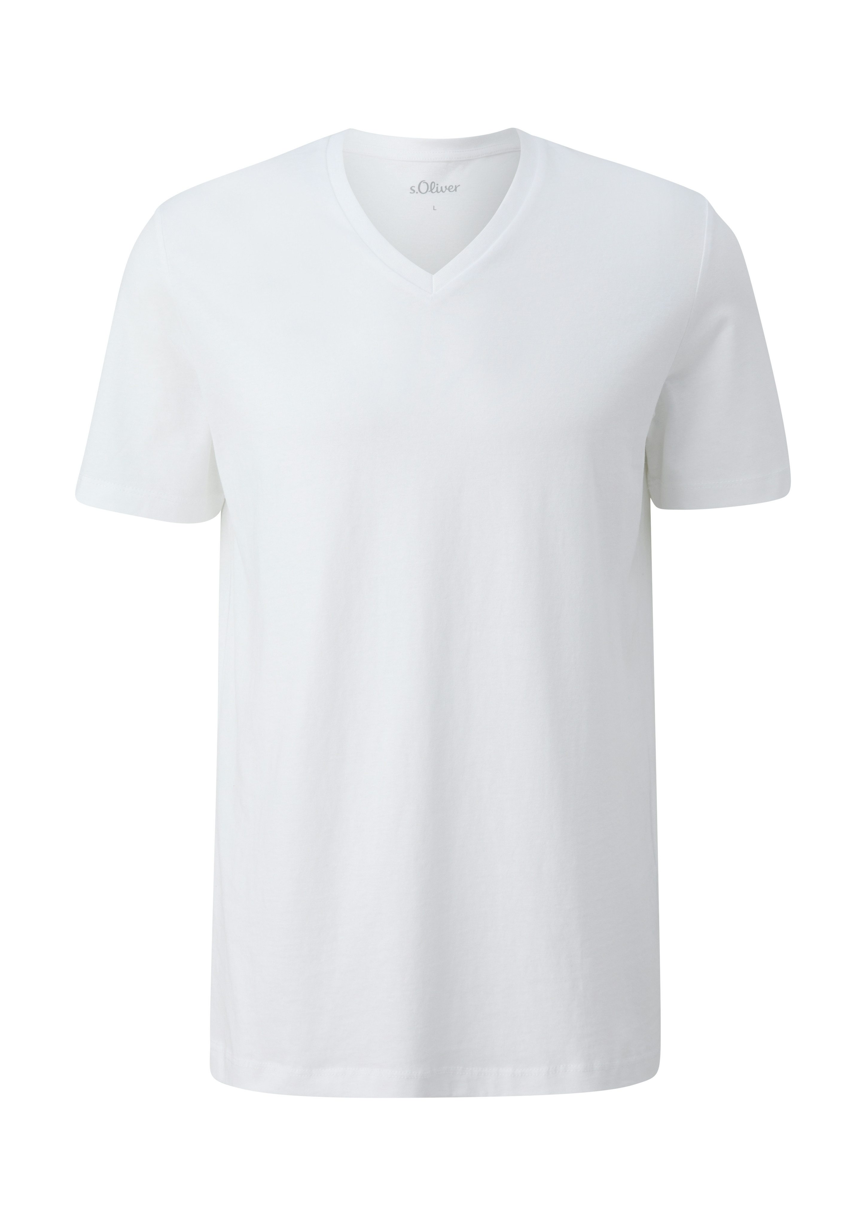 s.Oliver Shirt met V-hals van puur katoen