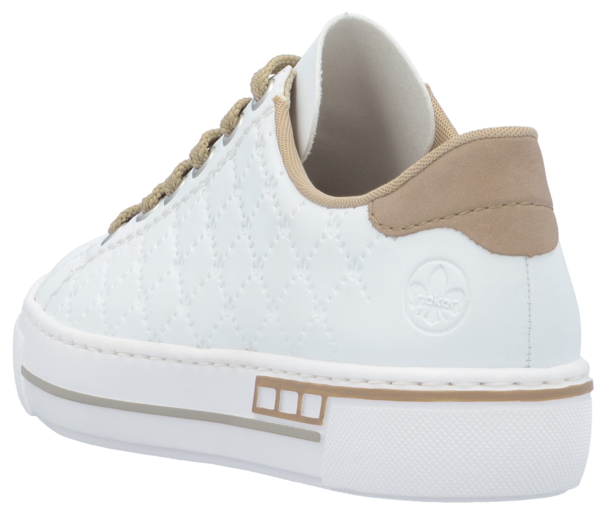 Rieker Plateausneakers harmonieuze contrastdetails, vrijetijdsschoen, lage schoen, veterschoen