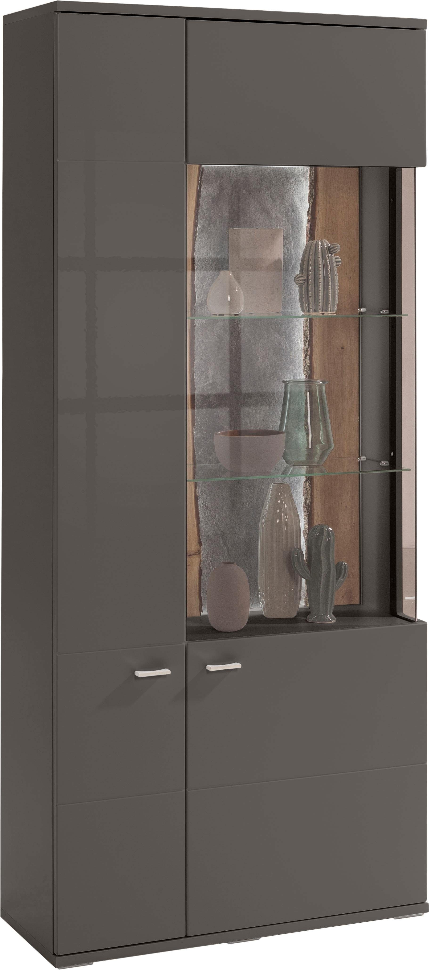 set one by Musterring Vitrinekast Tacoma Type 05/06, hoogte 207,4 cm, met getinte glasdeur