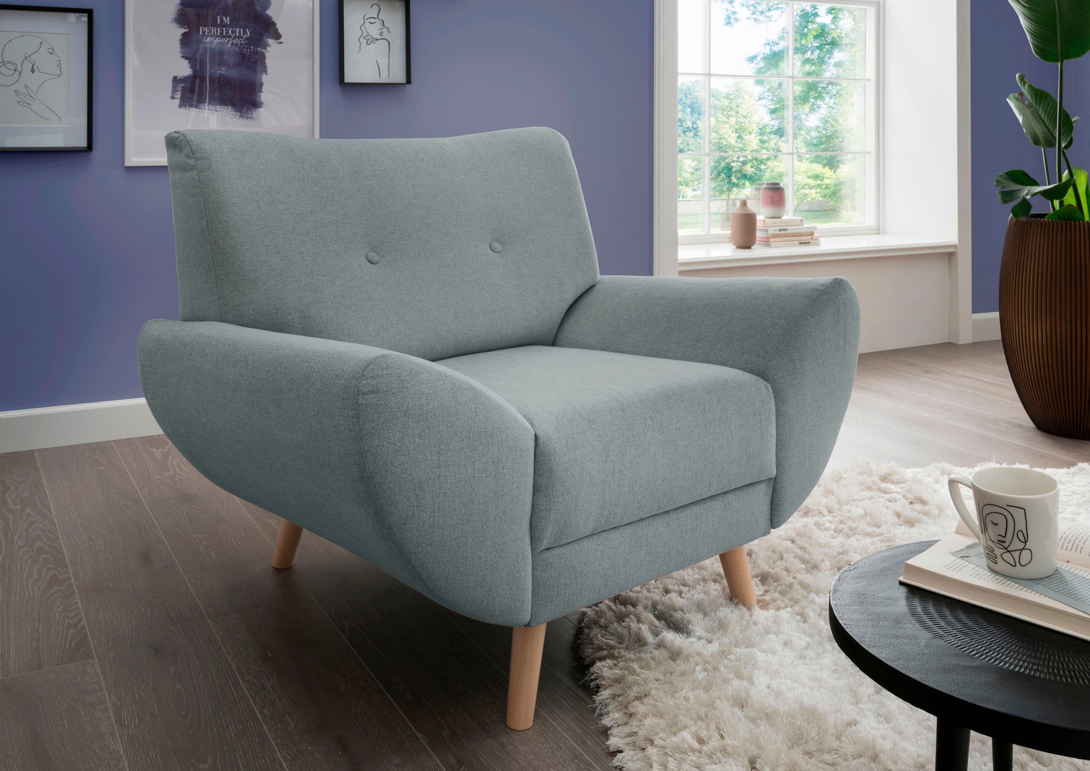 Home affaire Fauteuil BASTA fauteuils groen