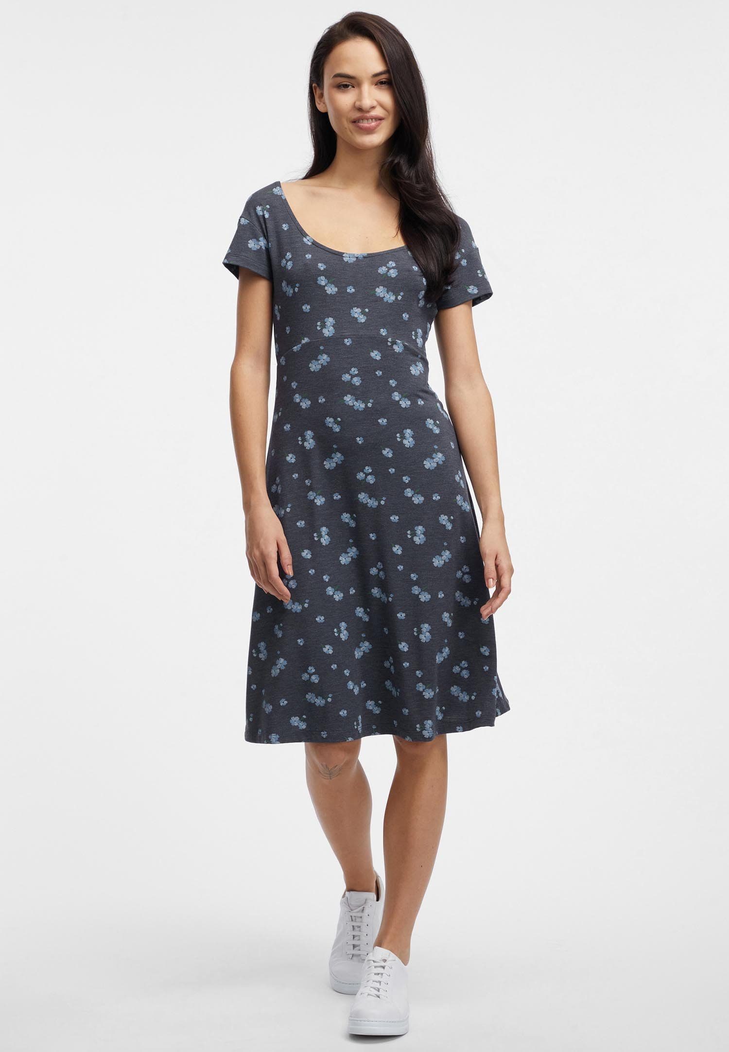 Ragwear Mini-jurk LUNNGO DRESS Uitsnede achter met detail en bloemendruk