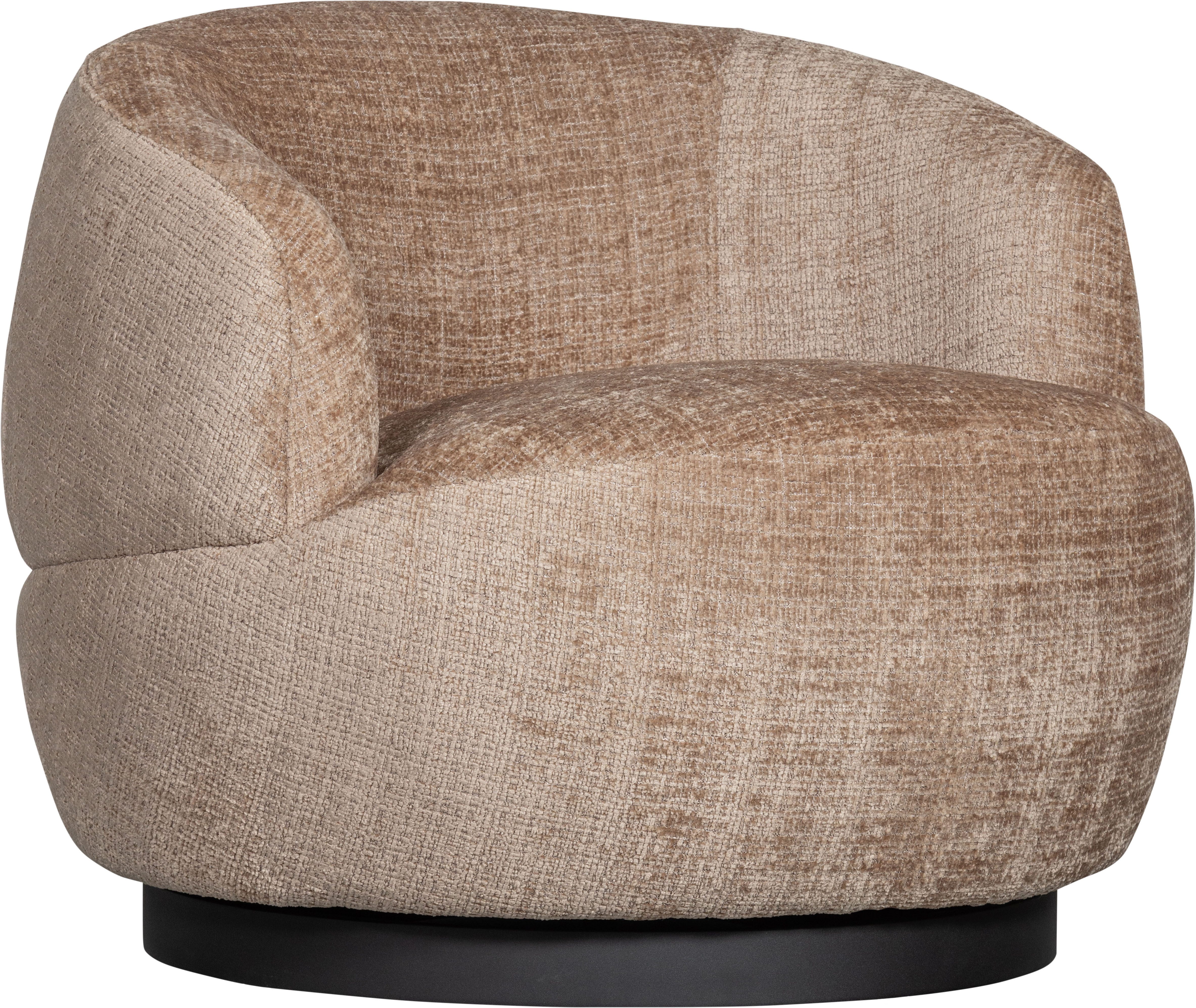 BePureHome Draaifauteuil Woolly Chenille Zand 71x84x88