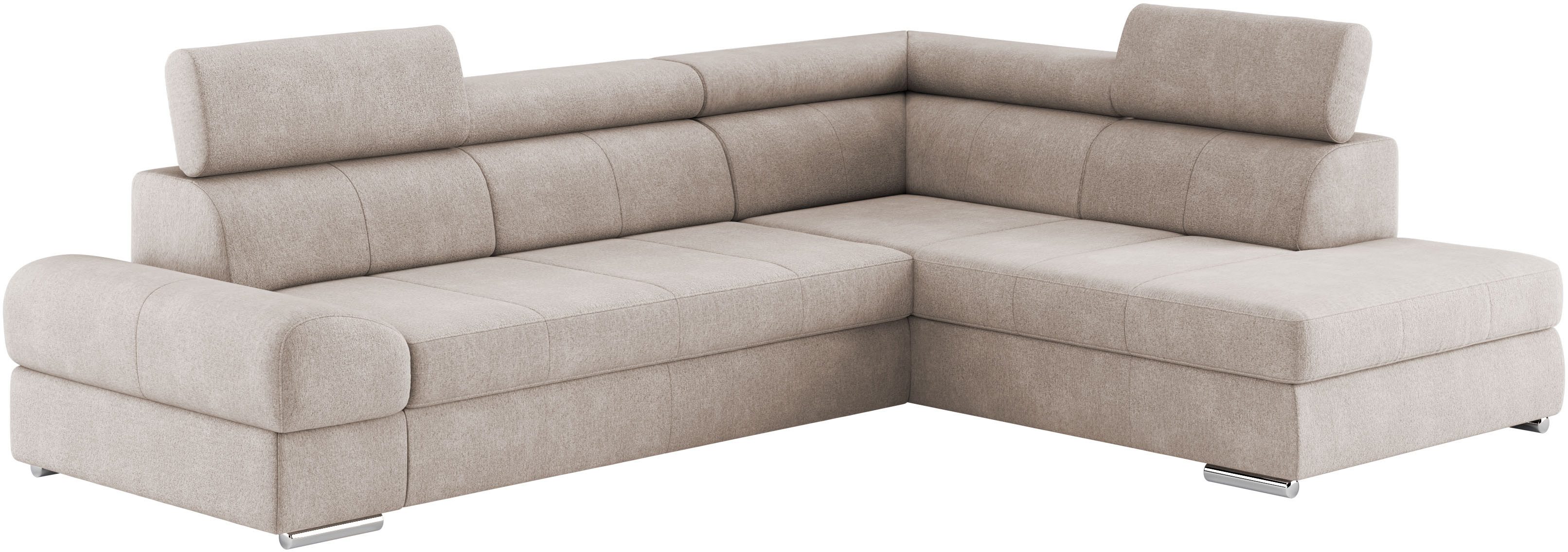 sit&more Hoekbank Broadway L-vorm met verstelbare hoofdsteunen, naar keuze met slaapfunctie