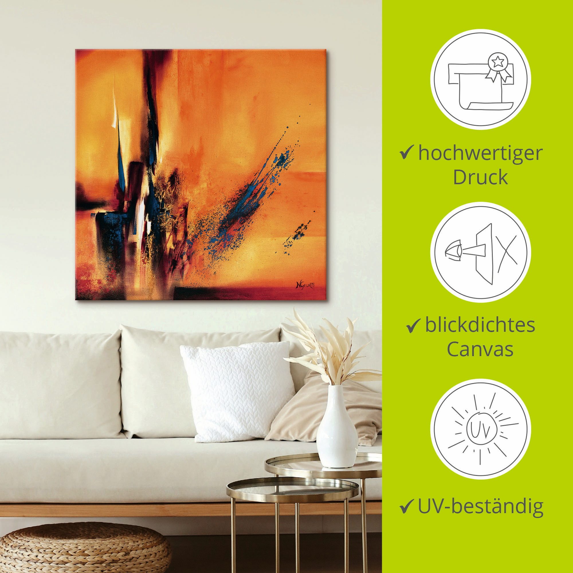 Artland Artprint op linnen Abstracte impressies I gespannen op een spieraam