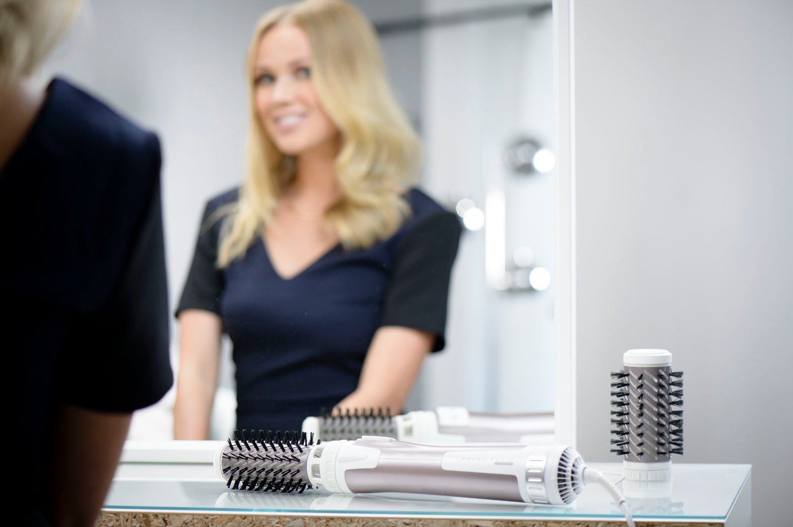 Rowenta Stylingborstel met warme lucht Brush Activ Premium Care roterende warme luchtborstel, met natuurlijke haren,