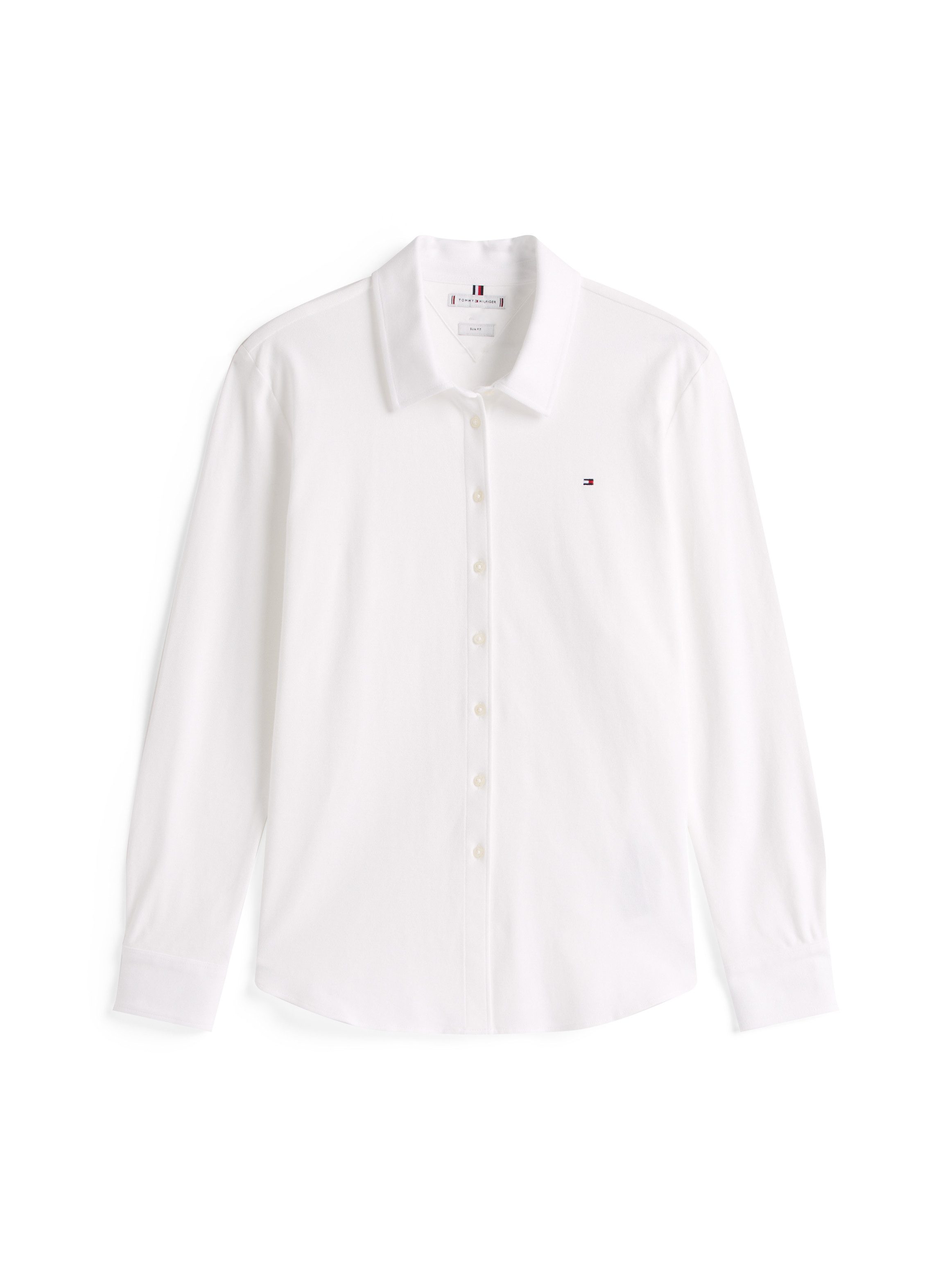 Tommy Hilfiger Curve Blouse met lange mouwen CRV 1985 SLIM PIQU