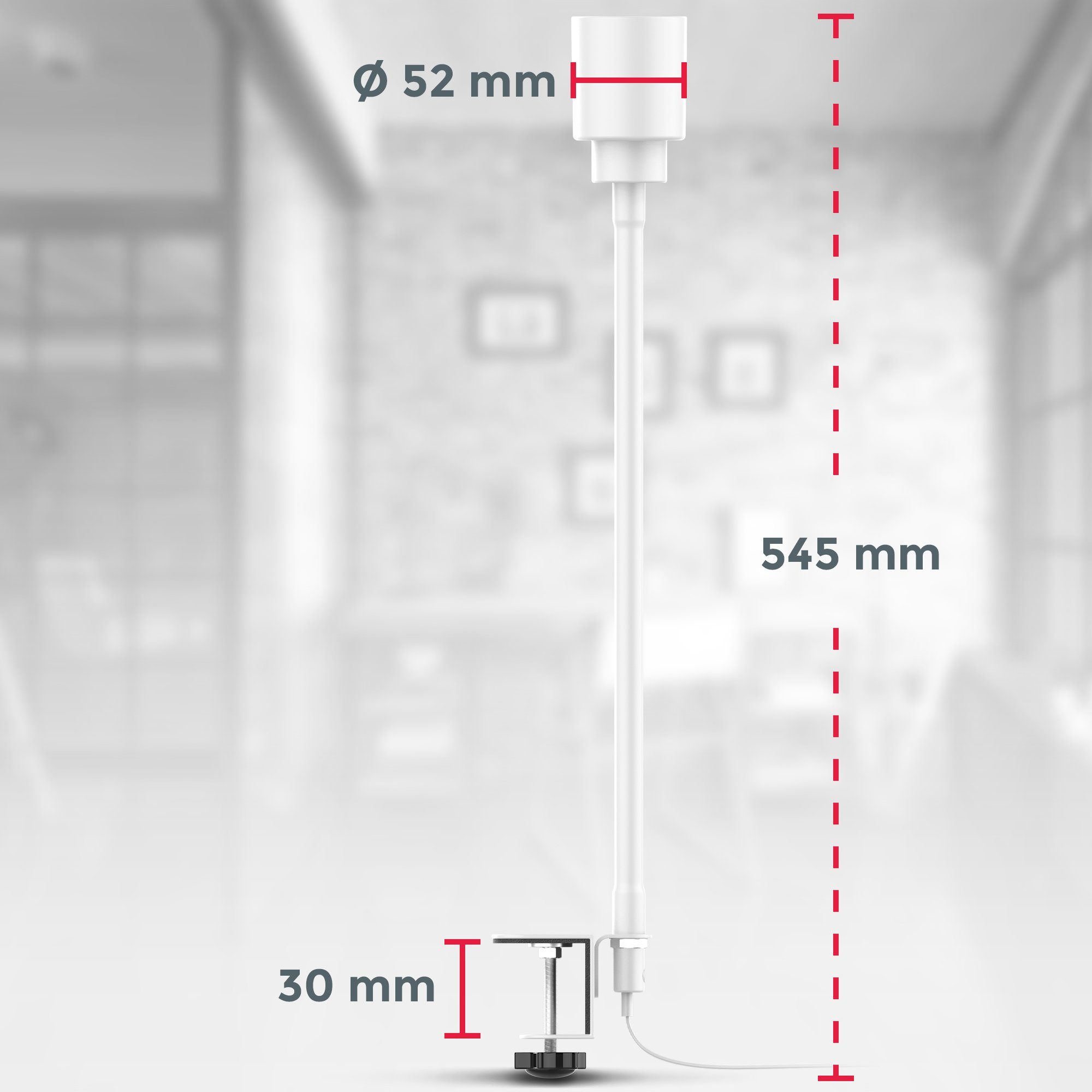 B.K.Licht Tafellamp Klemlicht, warmwit, flexibele zwaanhal, wipschakelaar, metaal (1 stuk)