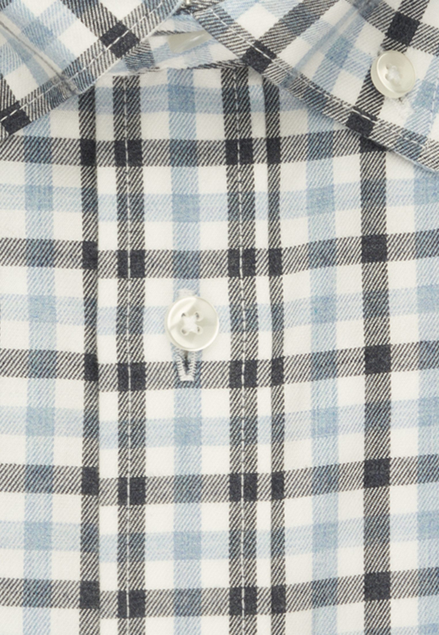 seidensticker Flanellen overhemd Shaped lange mouwen button-downkraag ruit