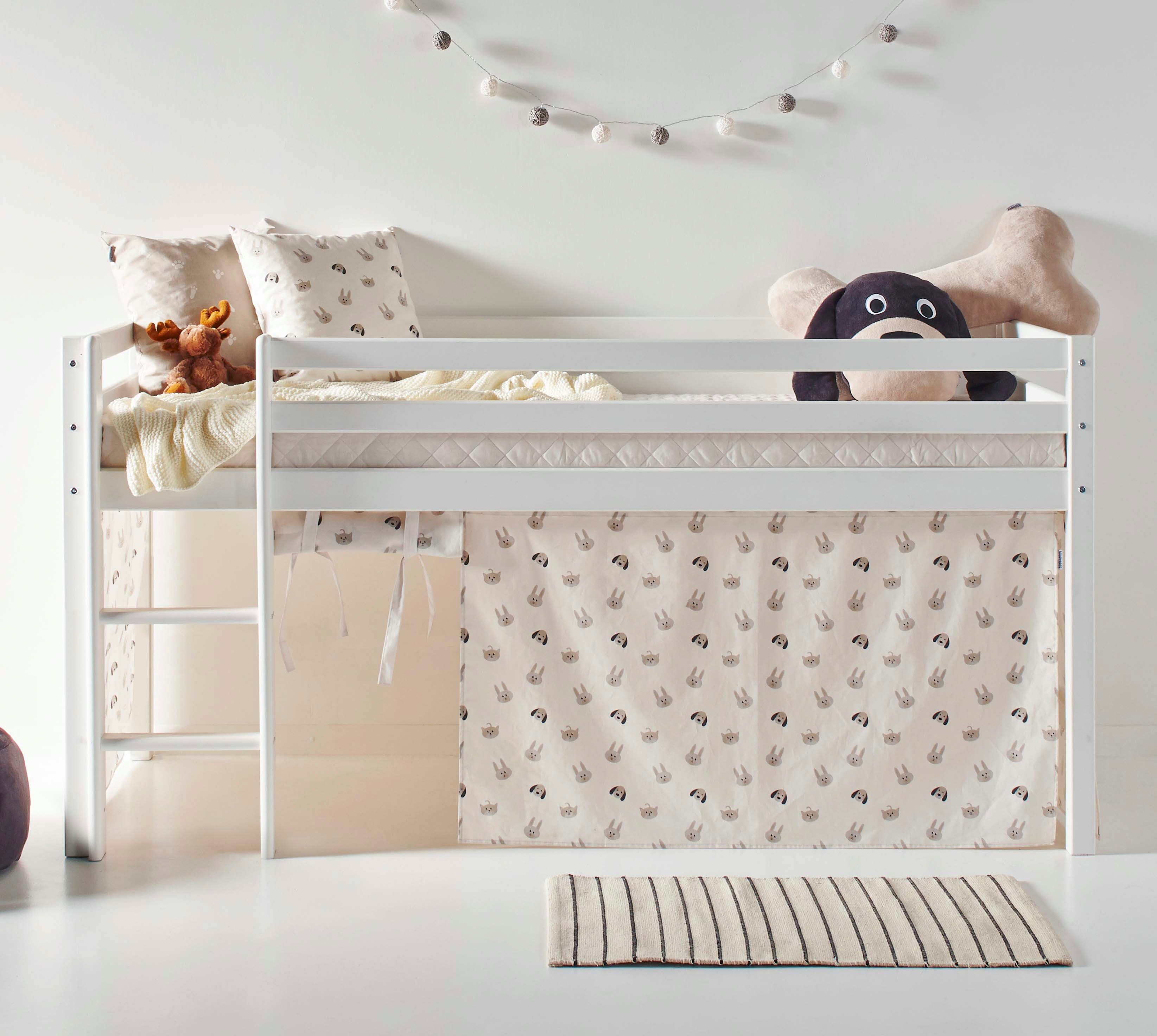 Hoppekids Hoogslaper ECO Dream, kinderbed, speelbed, halfhoog bed van massief hout