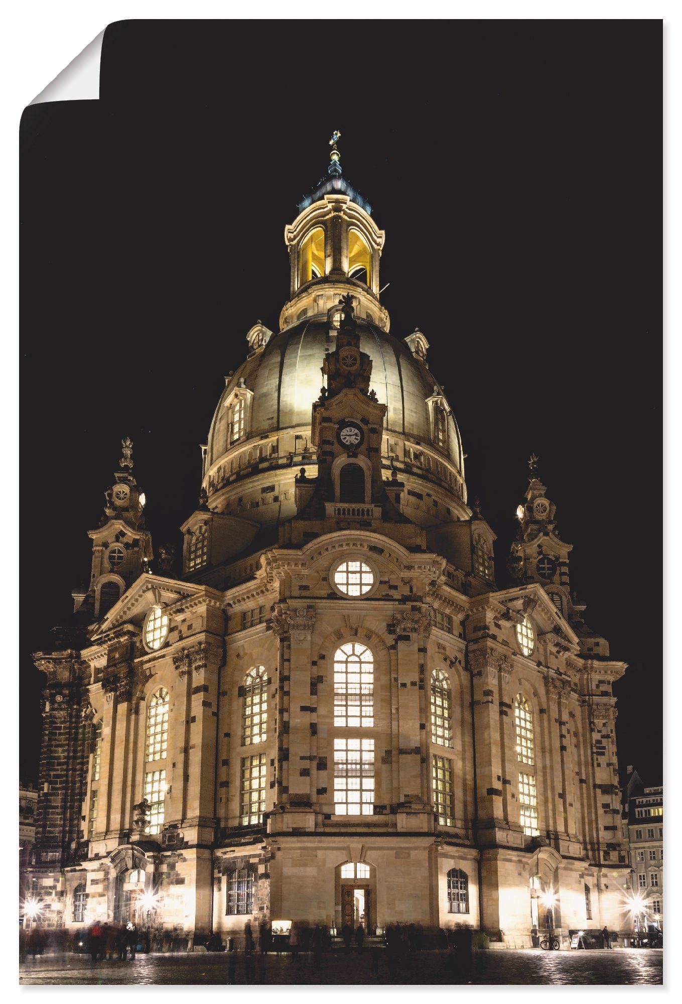 Artland Artprint Verlichte Frauenkirche in Dresden