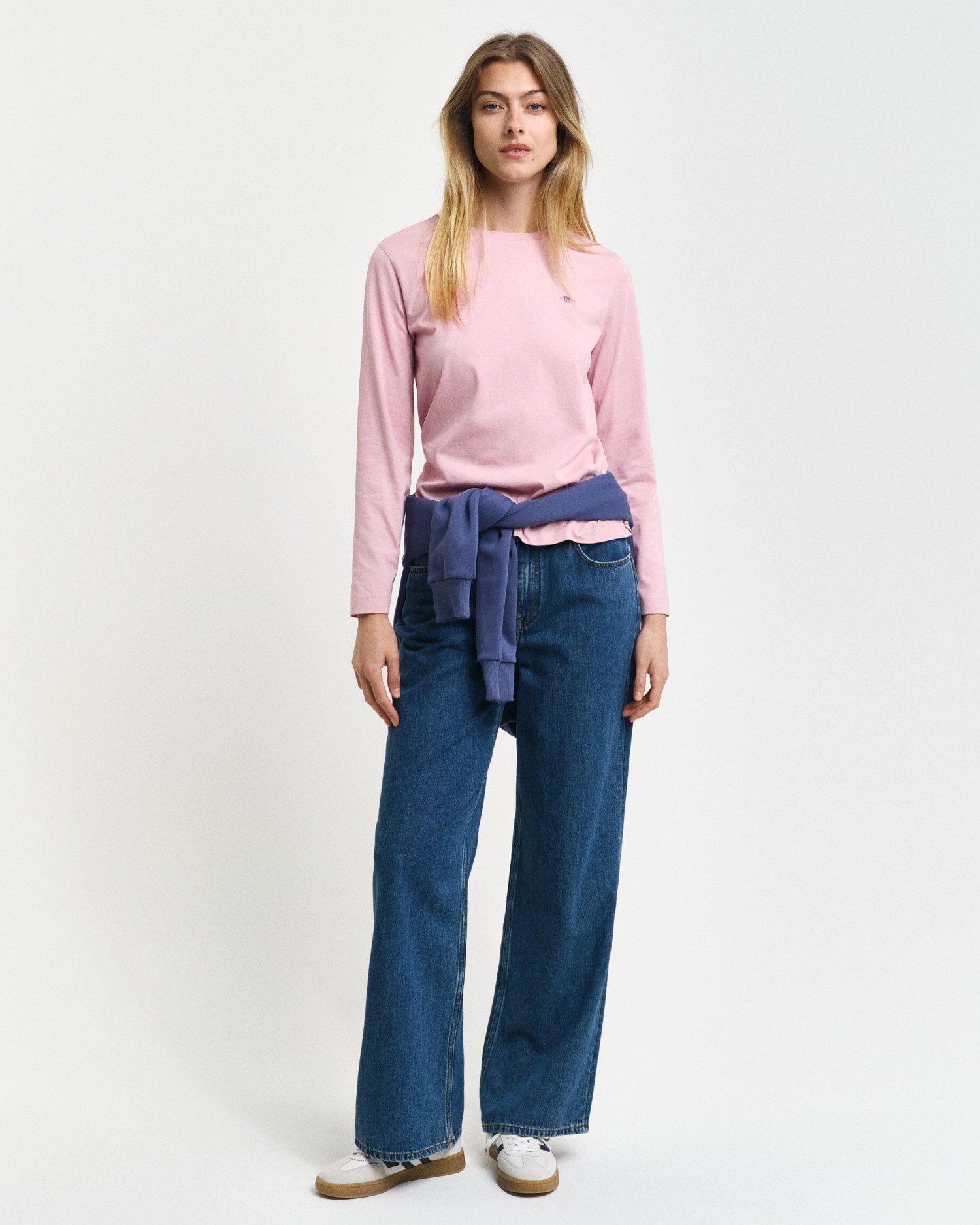 Gant Shirt met lange mouwen REG SHIELD LS T-SHIRT klein logoborduursel op borsthoogte