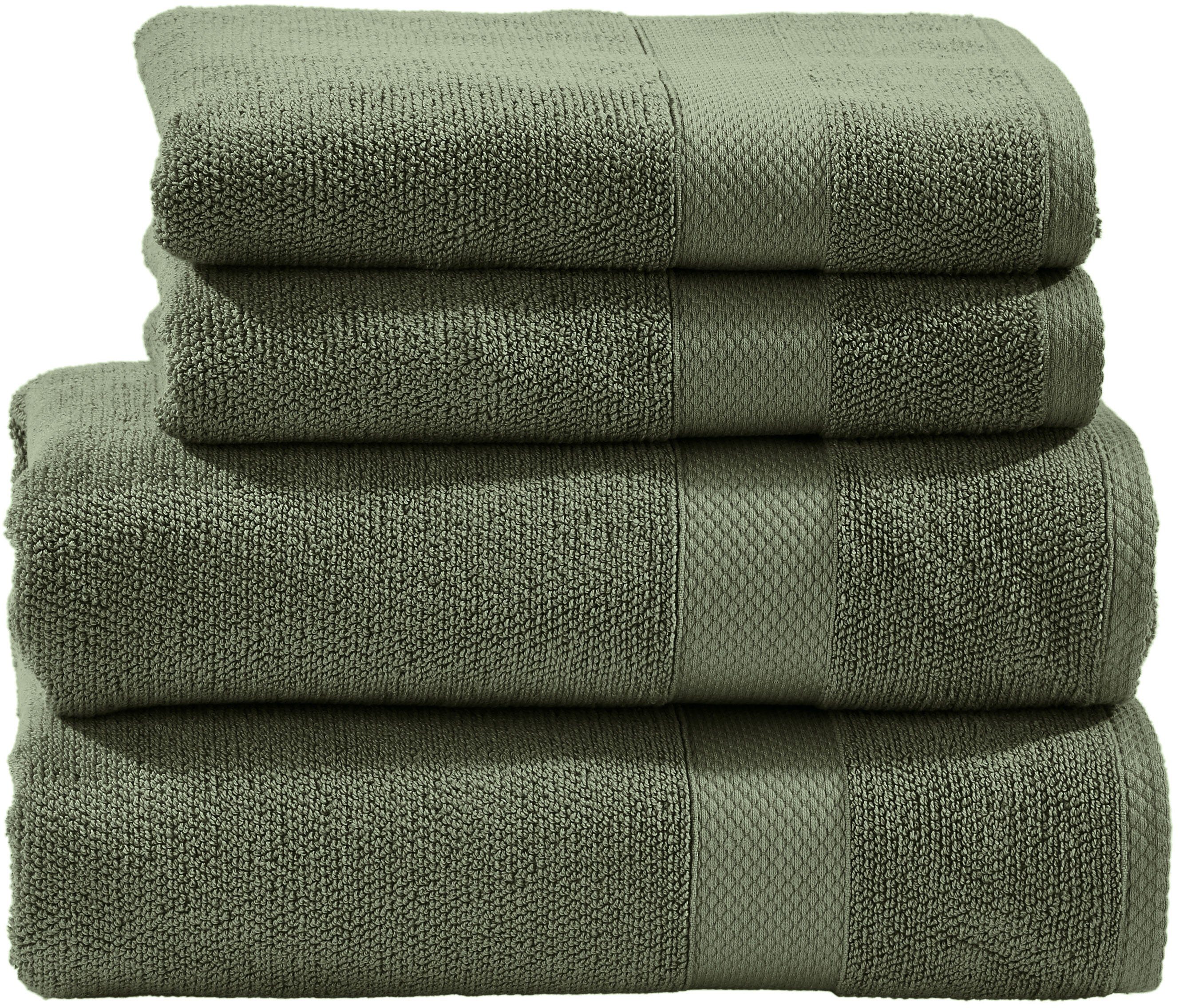 done. Handdoekenset Deluxe 2 gastendoeken (30x50 cm), 2 handdoeken (50x100 cm) (set, 4 stuks) handdoeken groen