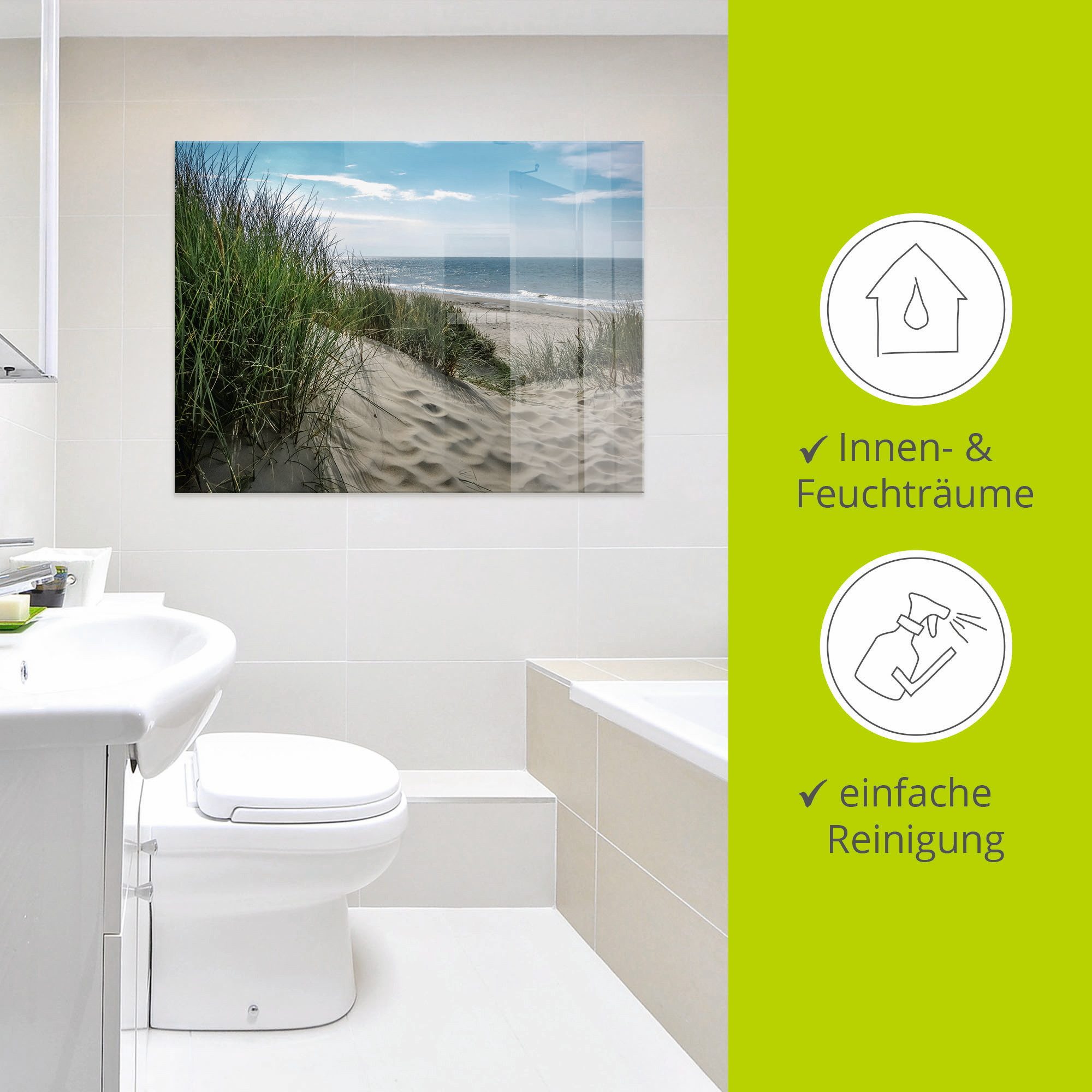 Artland Print op glas Duinlandschap in de zomer aan de Noordzee