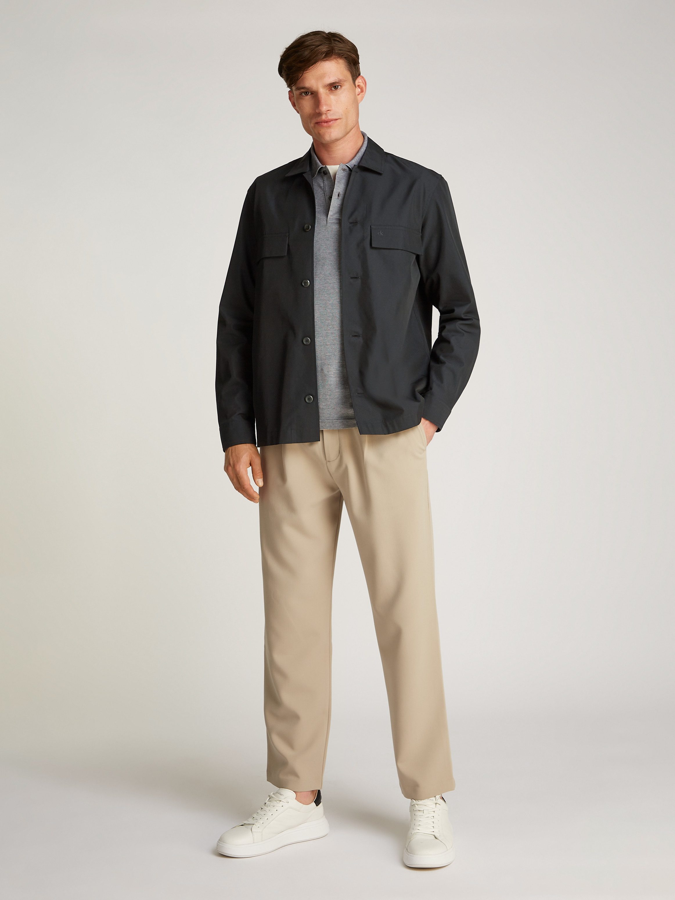 Calvin Klein Overhemd met lange mouwen COTTON BLEND OVERSHIRT