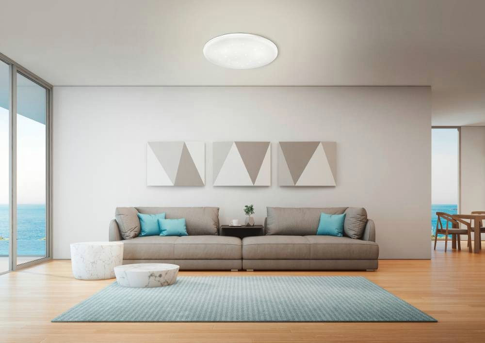 EGLO Led-plafondlamp FRANIA-S plafondlamp, wit, kristalleffect, lage opbouwhoogte, 1x14,6W (1 stuk)