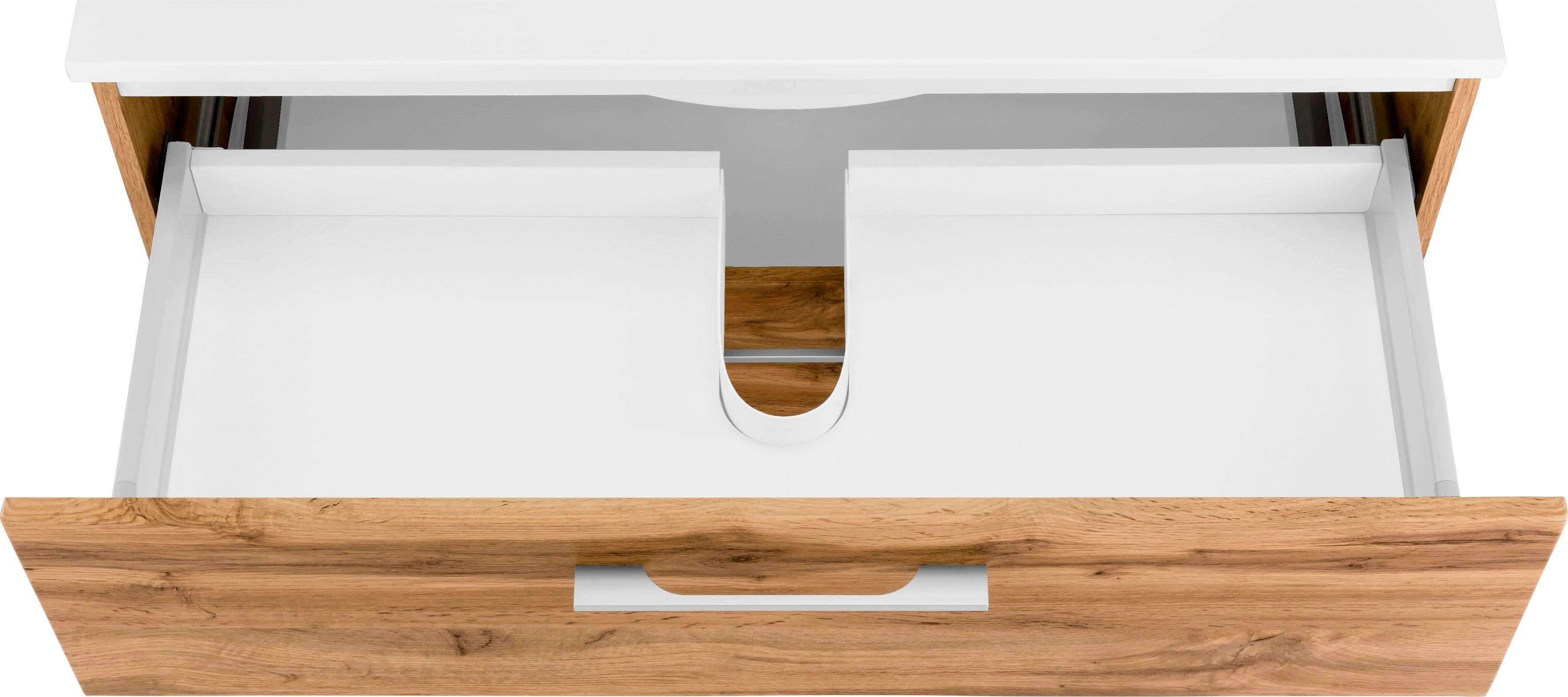 welltime Badkamerserie Soria Wastafelmeubel breedte 100 cm, spiegelkast (2-delig)