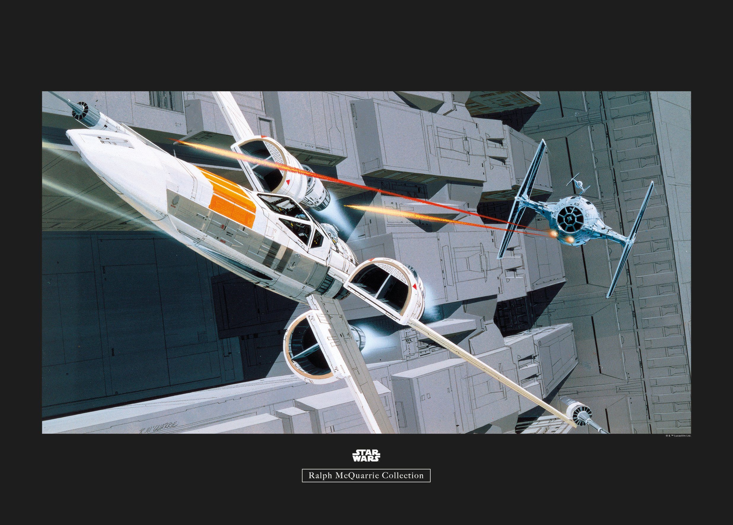 Komar wanddecoratie Star Wars Classic RMQ X-Wing vs TIE-Fighter, zonder lijst