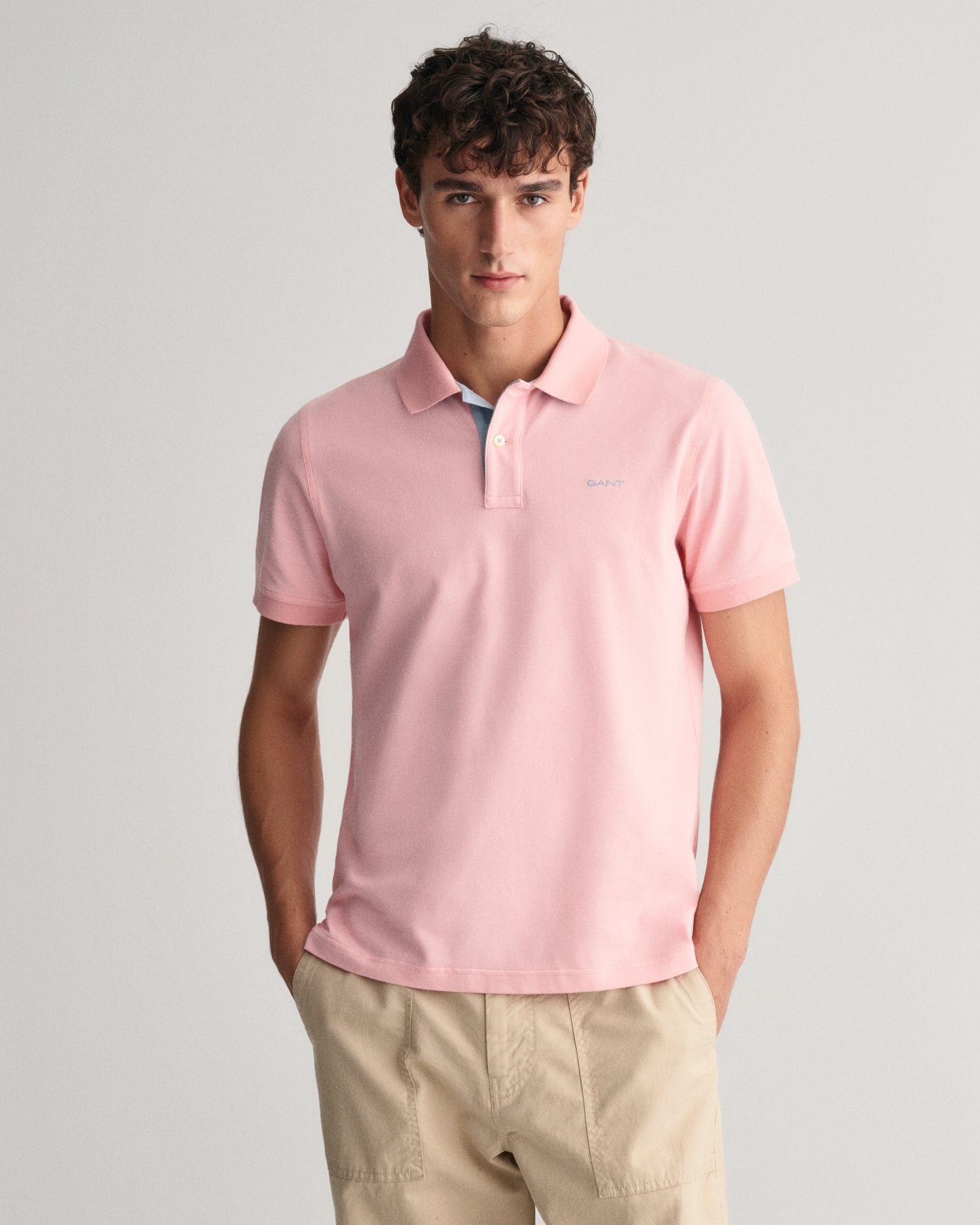 Gant Poloshirt REG CONTRAST PIQUE SS RUGGER met contrastkleurige inzetten