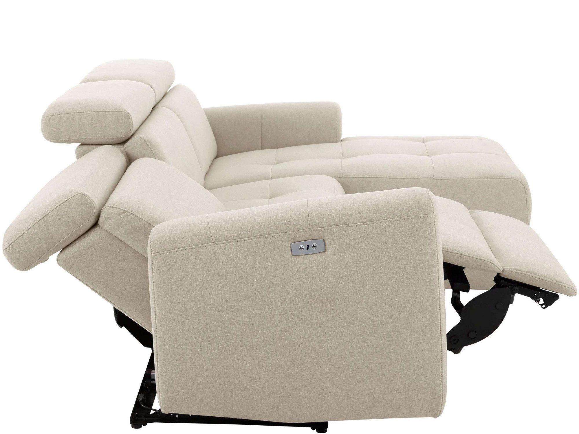 Home affaire Hoekbank Sentrano, L-vorm, 275 cm, man. of electr. relaxfunctie en usb/kopverstelling