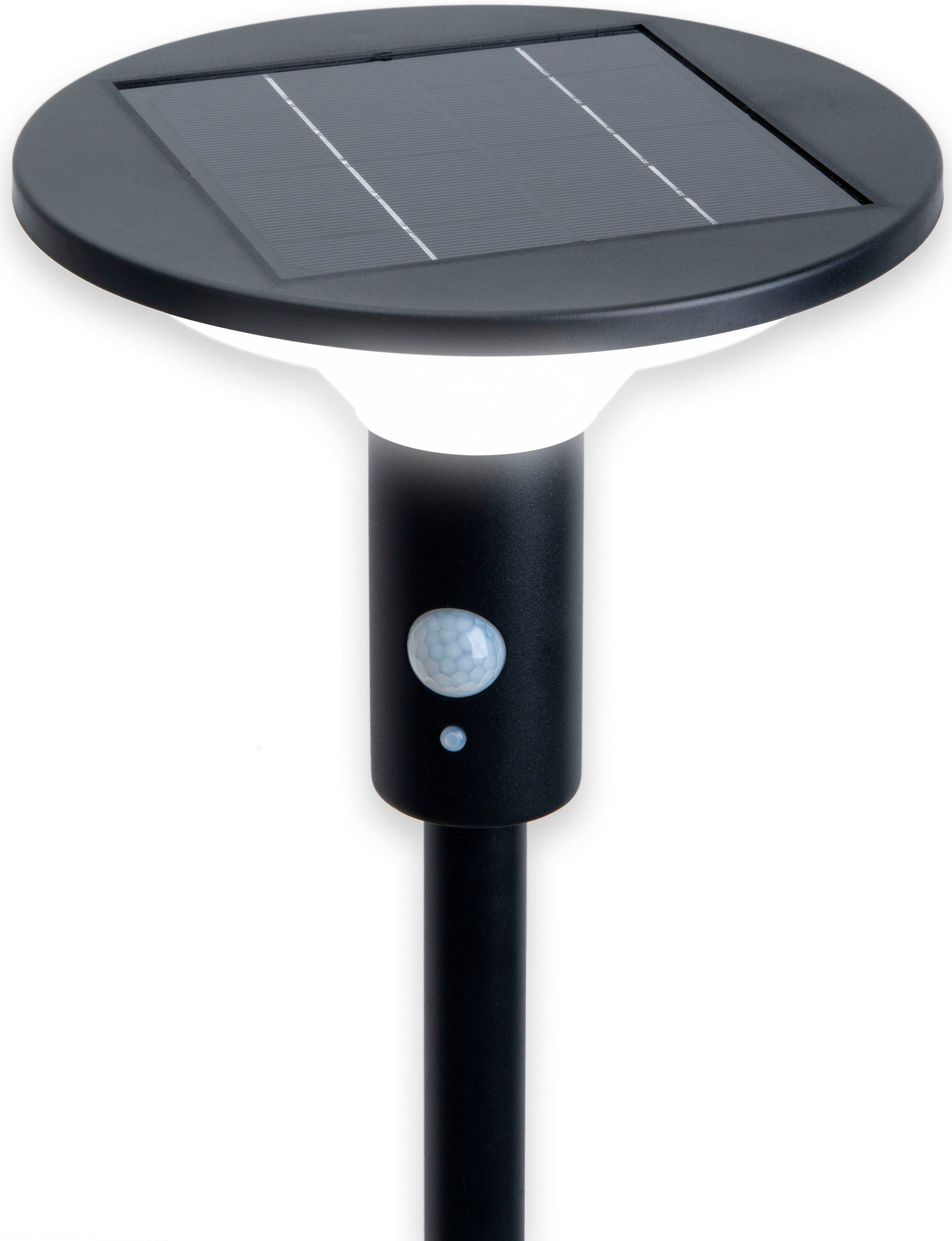 näve Ledsolarlamp Nora incl. bewegingsmelder, trapsgewijs dimbaar, h: 139 cm, warmwit (1 stuk)