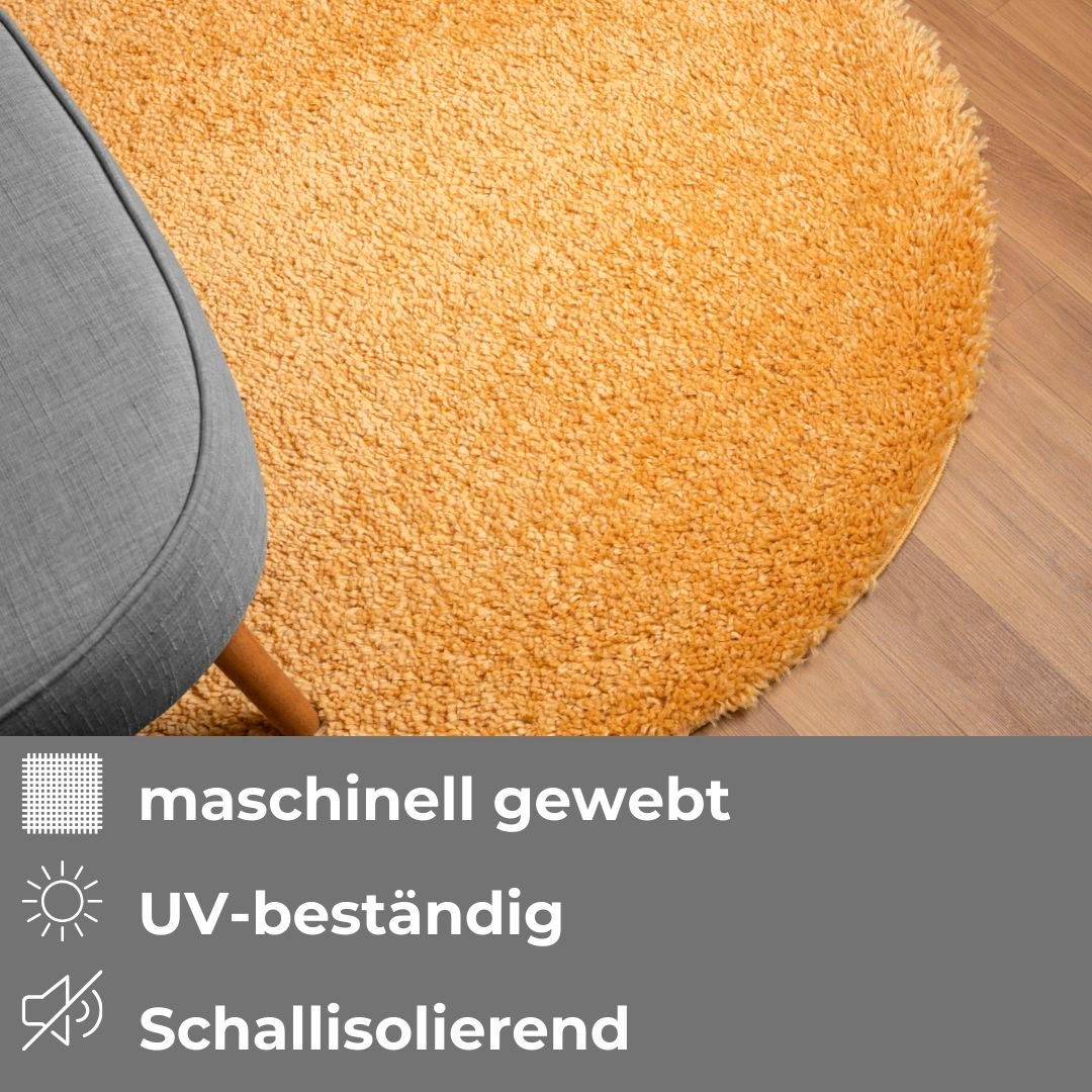 my home Hoogpolig vloerkleed Banji Uni-kleuren, zacht en fluffy, ook als rechthoekig verkrijgbaar