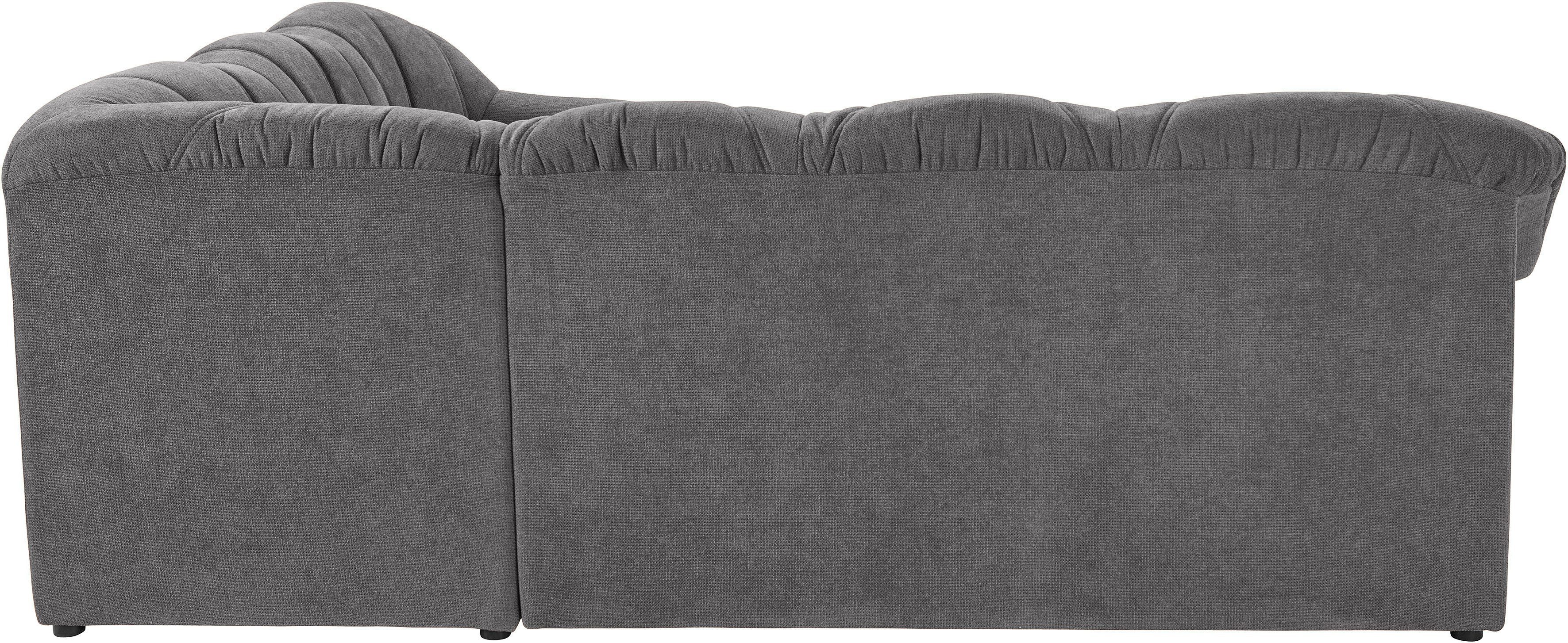 DOMO collection Hoekbank Papenburg B/D/H: 242/190/84 cm L-vorm naar keuze met slaapfunctie, lange zijde links of rechts