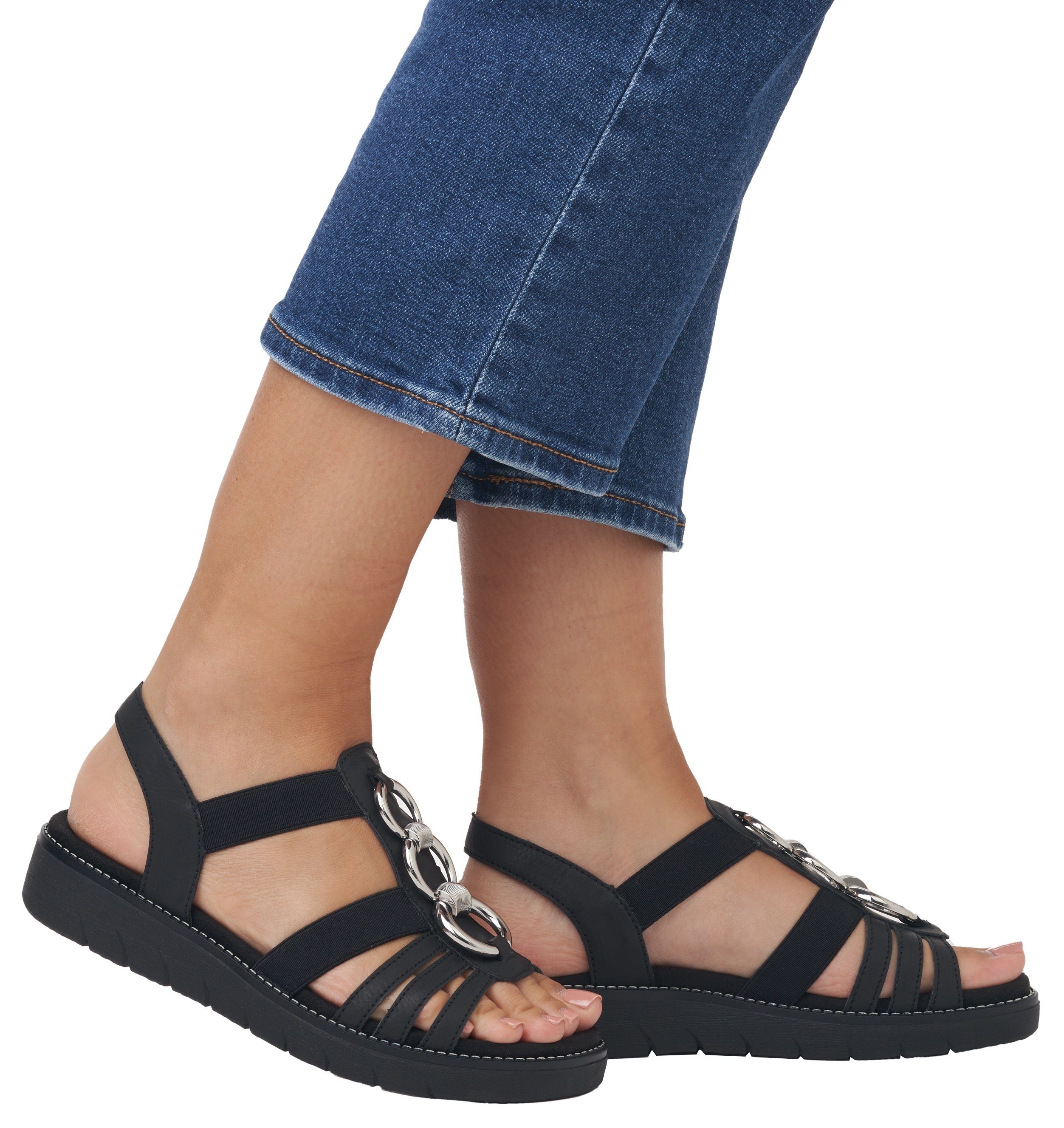 Remonte Sandalen zomerschoen, sandaal, sleehak, met praktische elastieken