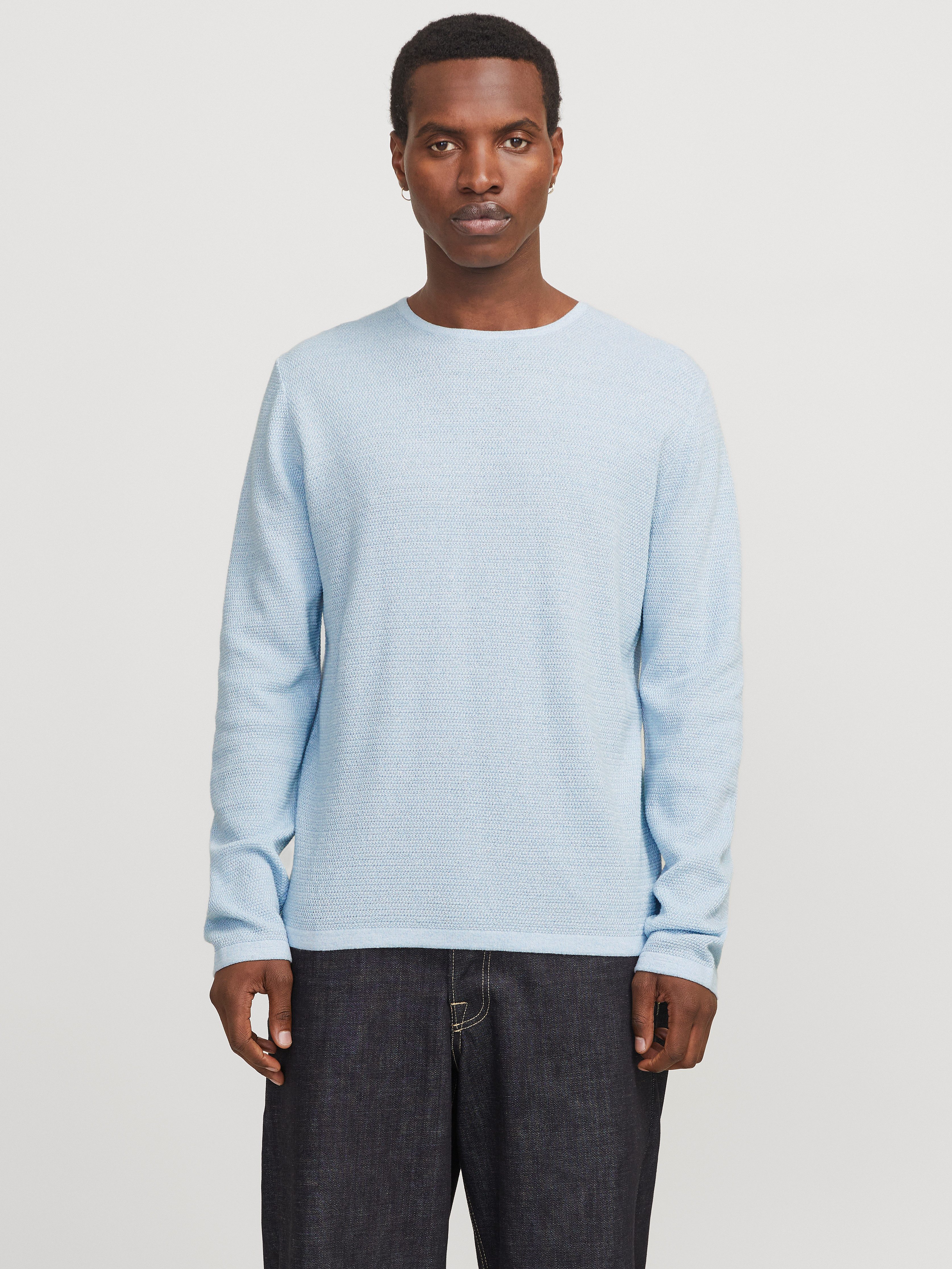 Jack & Jones Trui met ronde hals JJEGEORGE KNIT CREW NECK NOOS heren pullovers maat M blauw