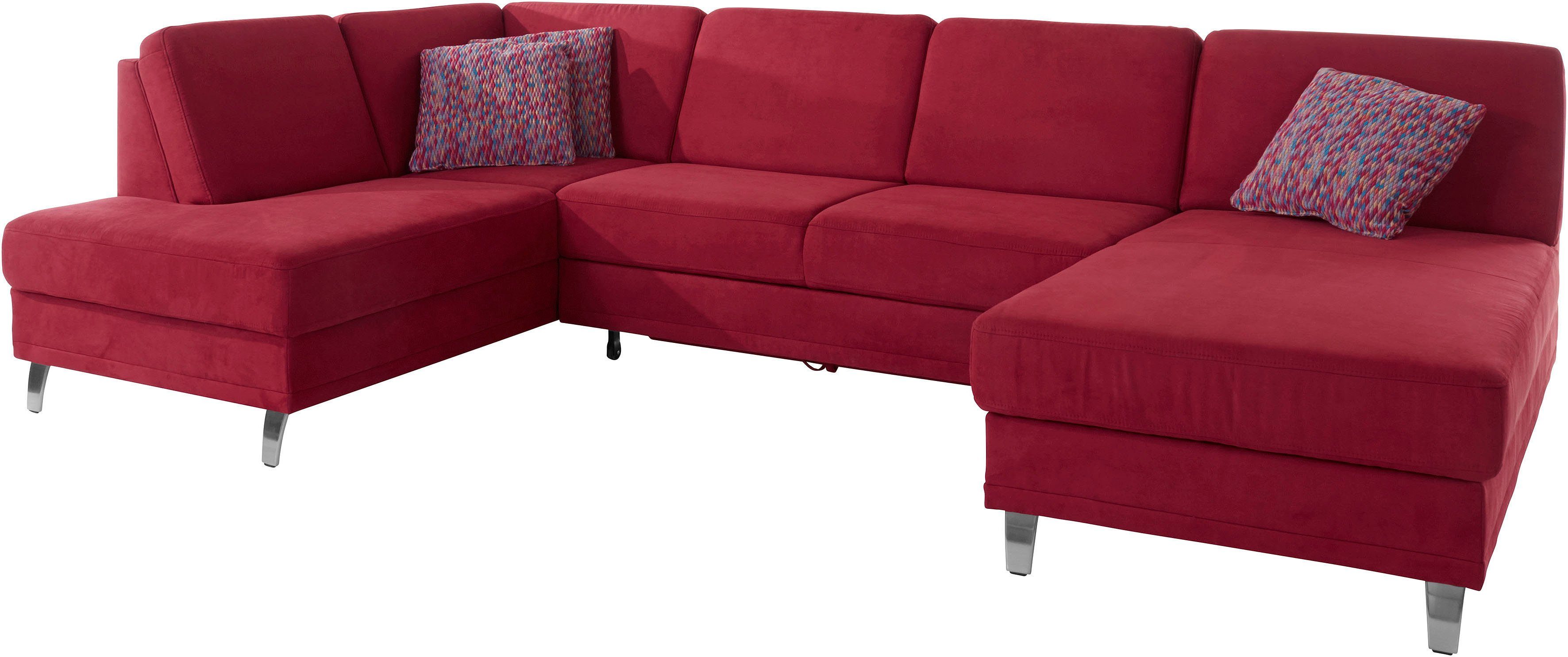 sit&more Zithoek Clio U-vorm naar keuze met slaapfunctie en bedkist, met binnenvering