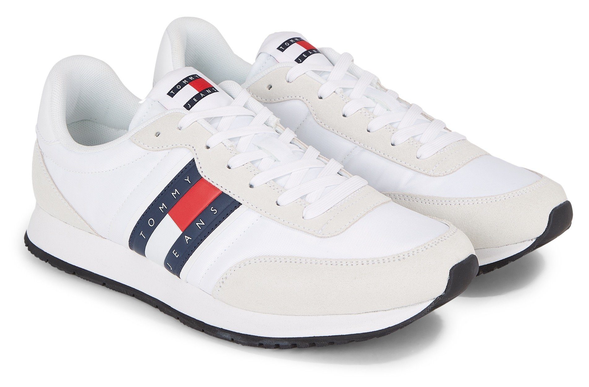 TOMMY JEANS Sneakers TJM RUNNER CASUAL ESS vrijetijdsschoen, lage schoen, veterschoen met zijlogo-vlag