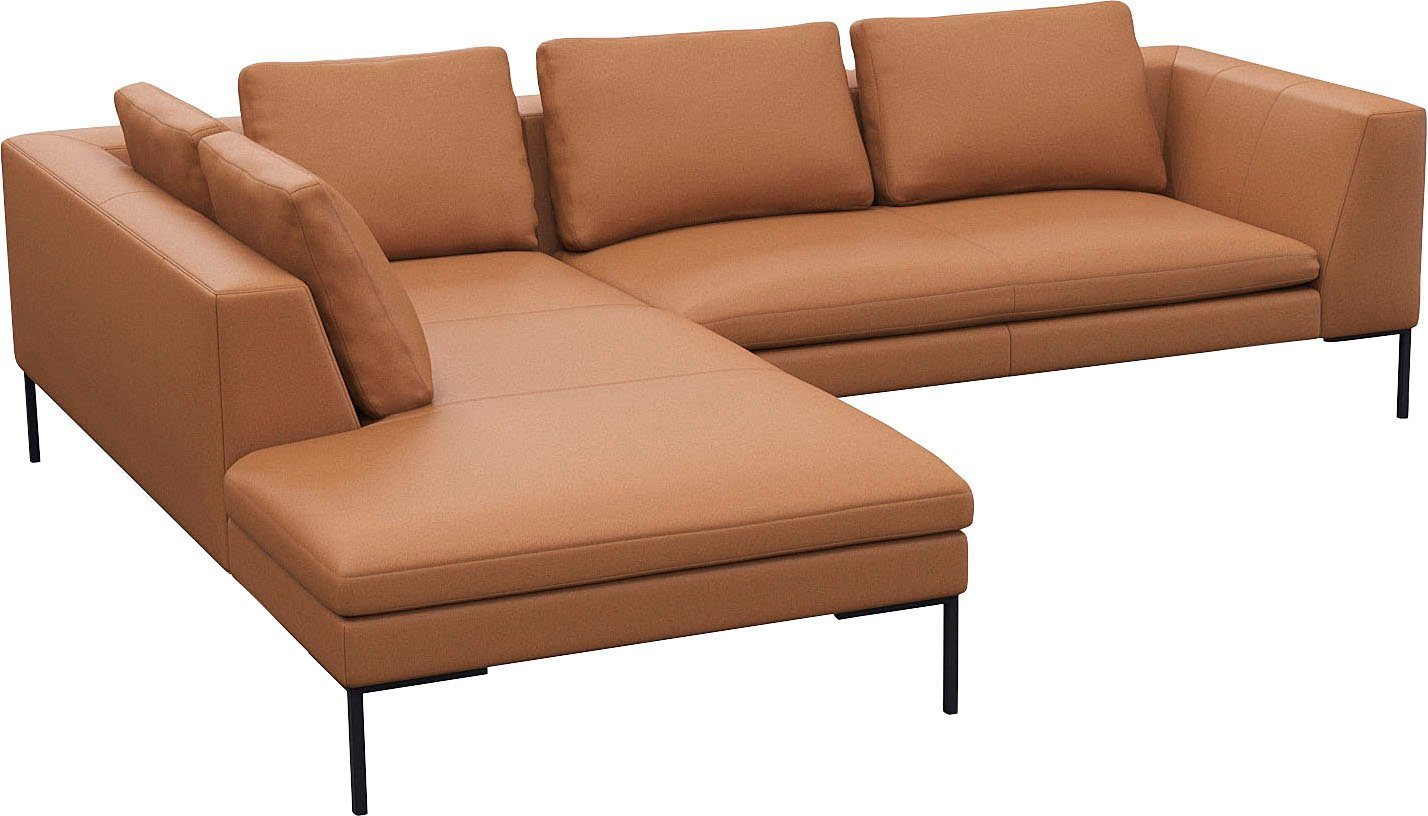 FLEXLUX Hoekbank Loano, supercomfortabel zitcomfort door koudschuim in de zitting moderne bank, vrij in de ruimte te plaatsen, losse kussens, l-vorm