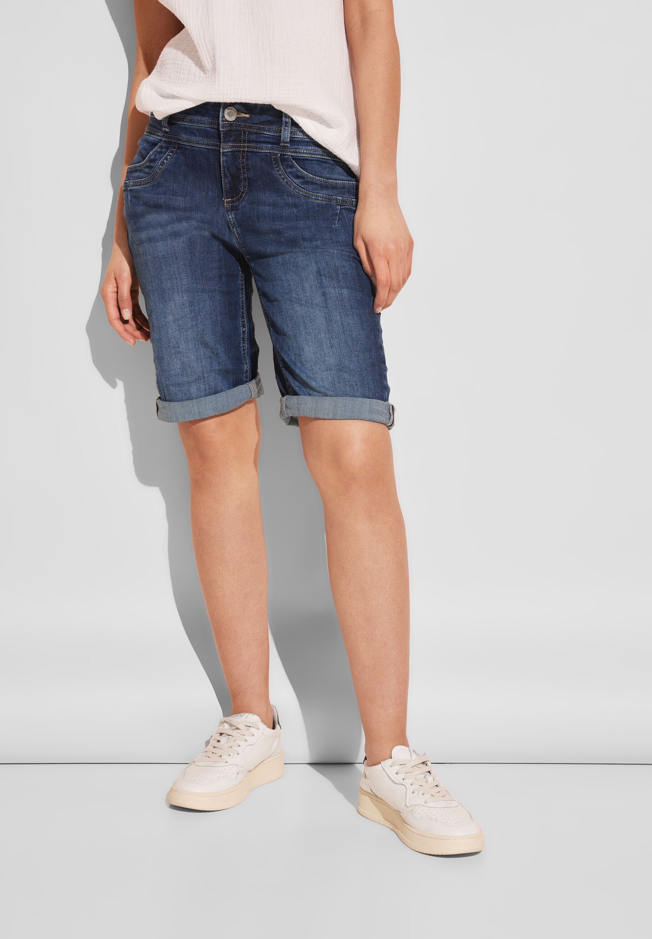 Street One Blauwe Shorts met Zakken Blue Dames