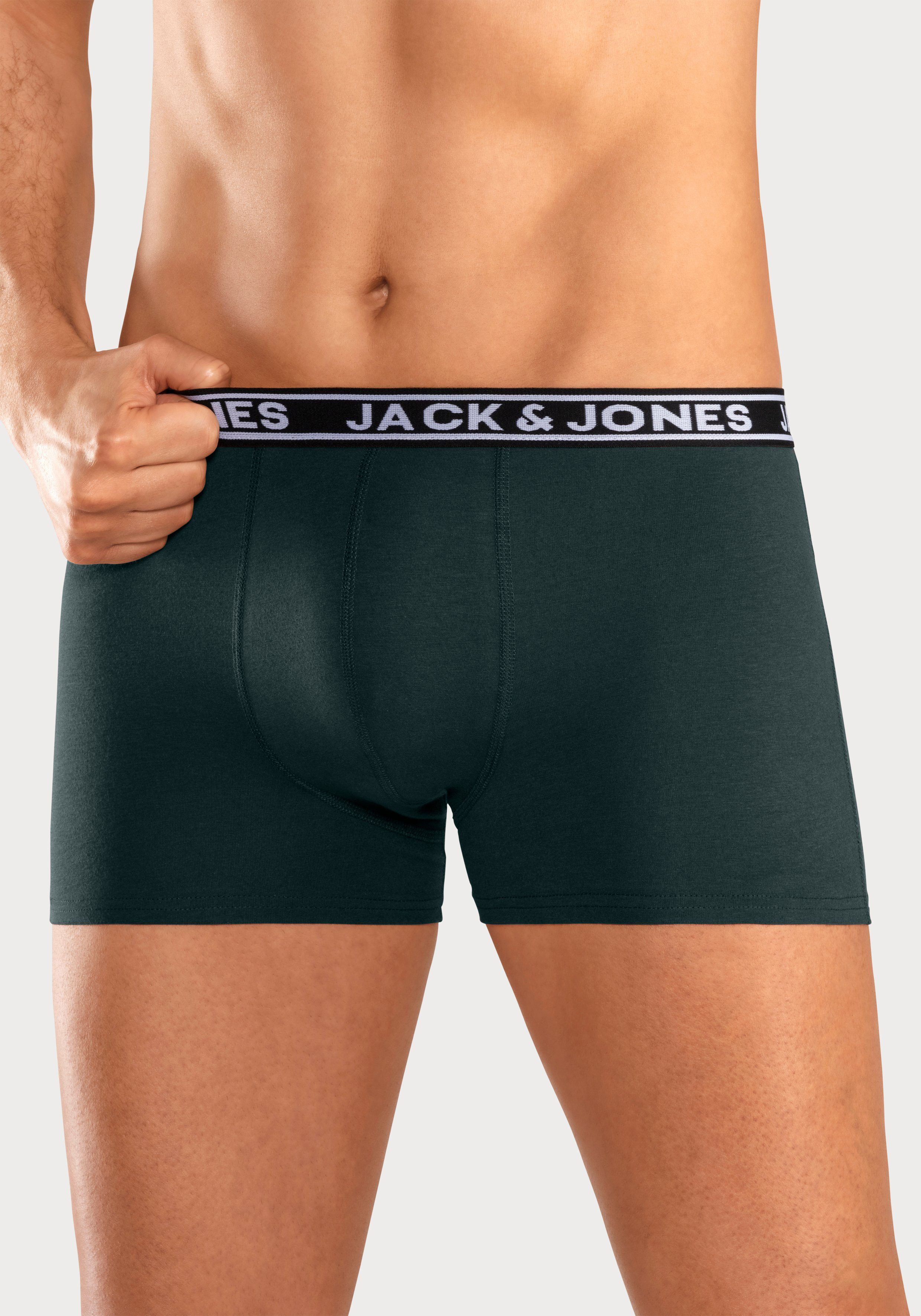 Jack & Jones Trunk JACCRISP in 6-pack met logoband en stretchcomfort effen met kleuraccent, modieus, nauwsluitend, katoenmix (set, 6 stuks)