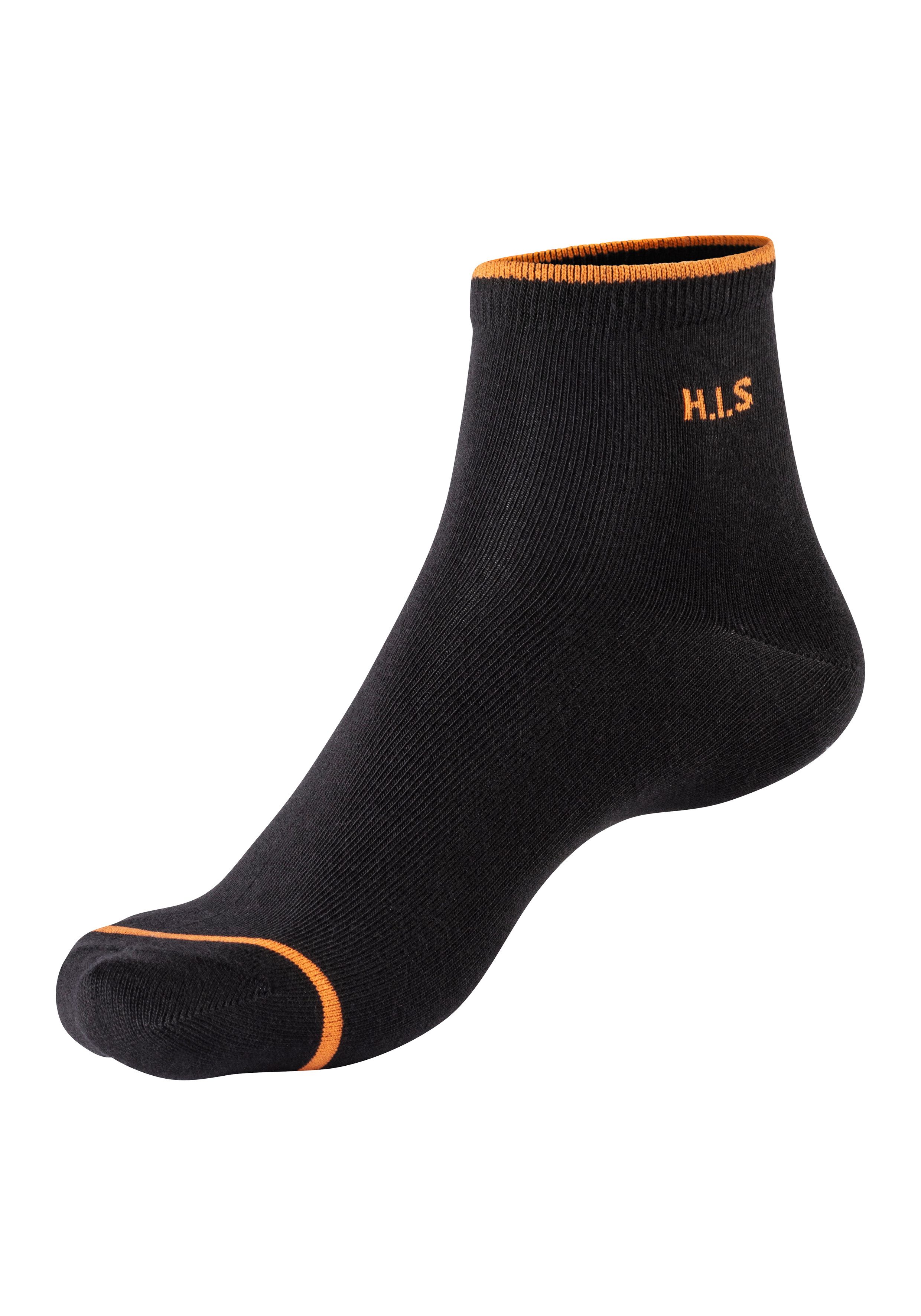 H.I.S Korte sokken met gekleurde boord (set, 7 paar)
