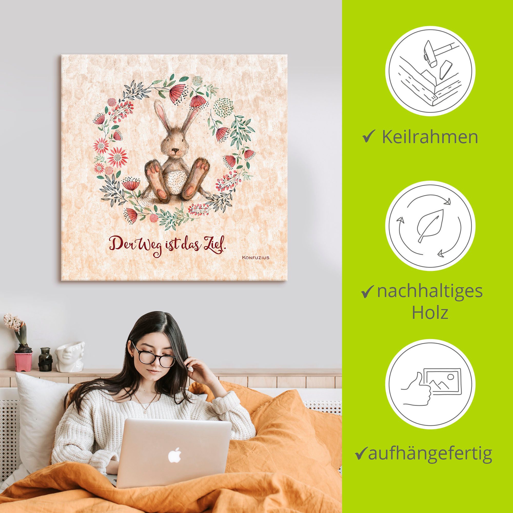 Artland Artprint Levenswijsheid het doel als artprint van aluminium, artprint voor buiten, artprint op linnen in verschillende maten