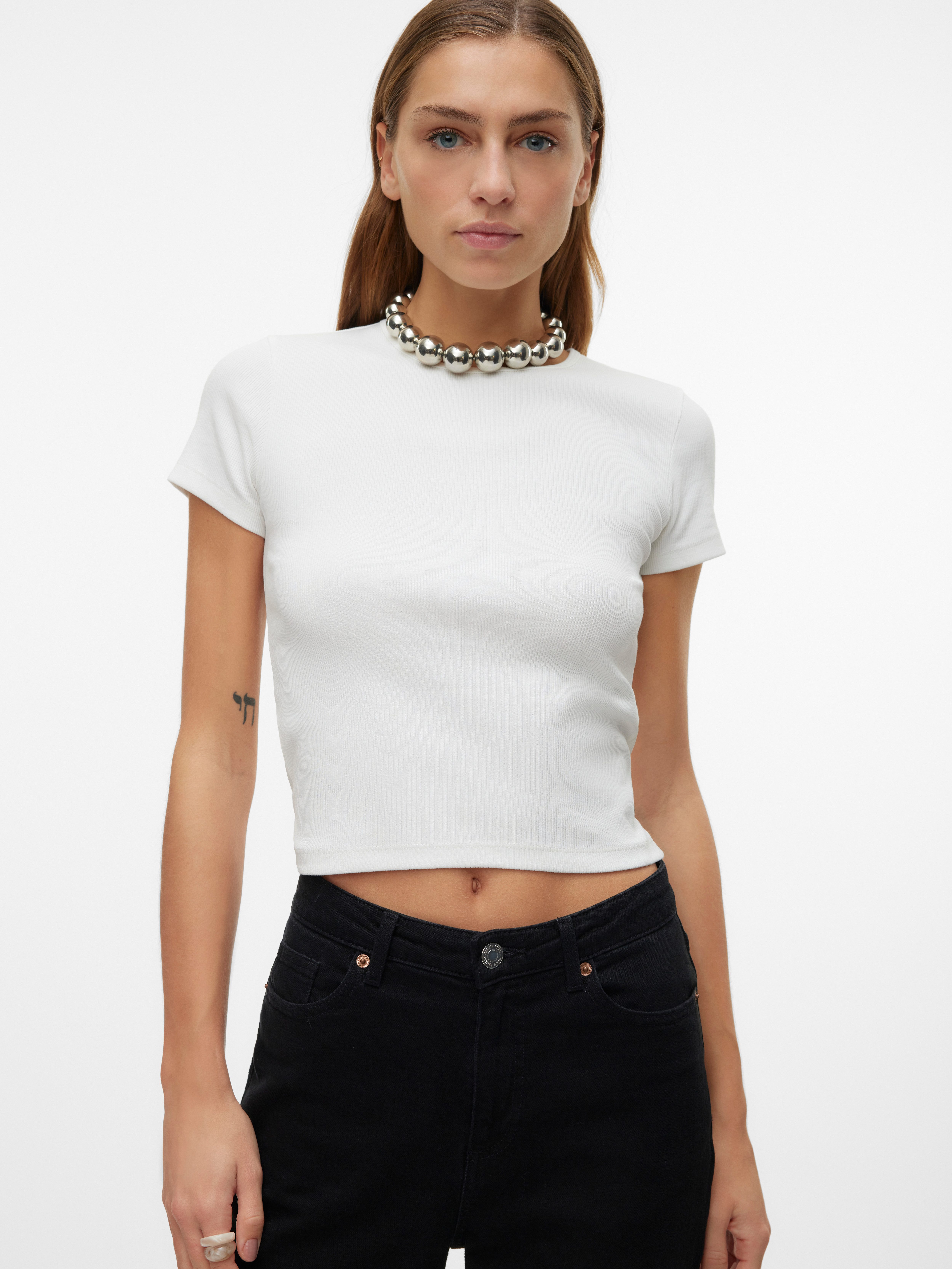 Vero Moda Shirt met ronde hals VMCHLOE SS SHORT TOP JRS NOOS